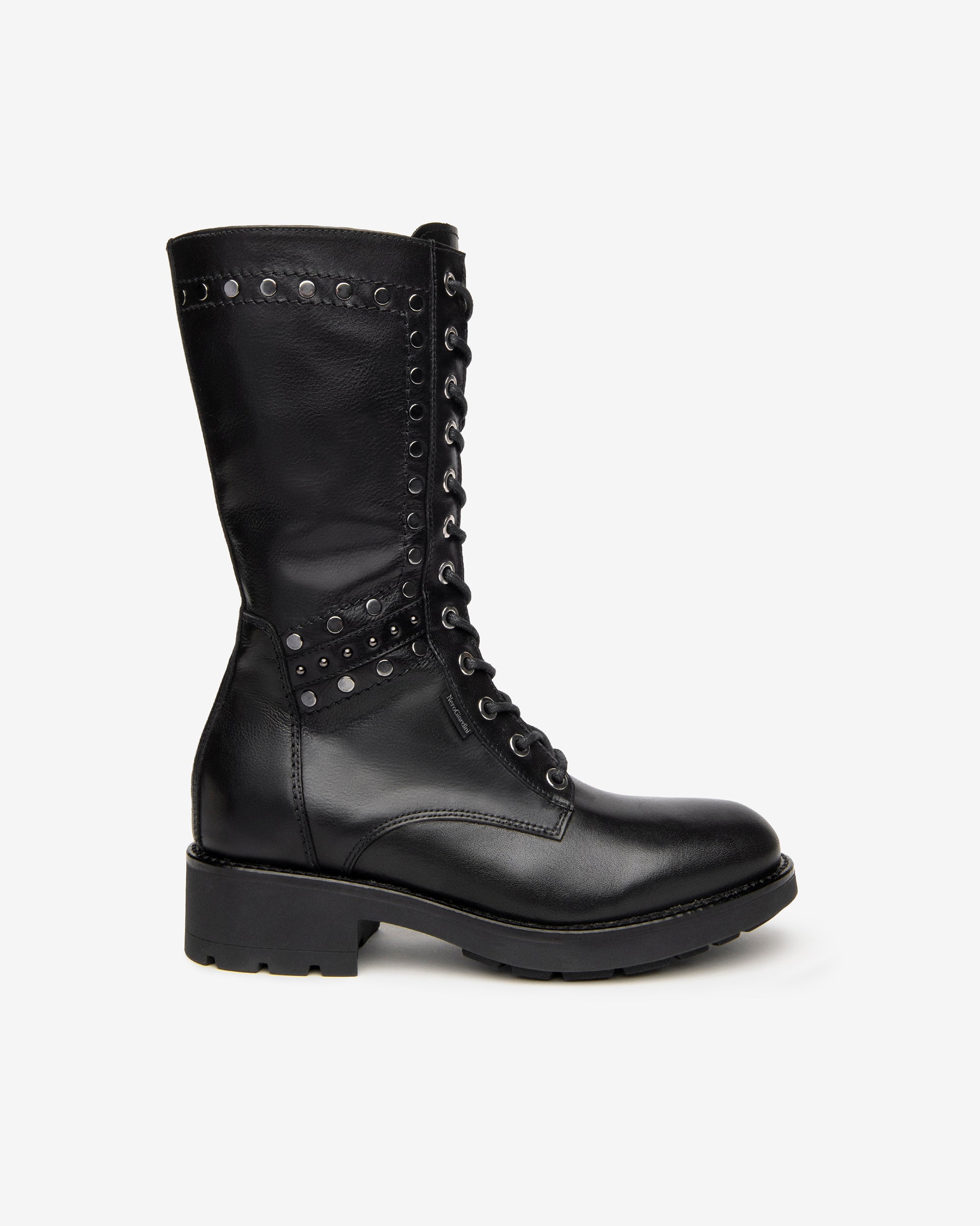 NeroGiardini Bottes Femme Cuir Lacets Mi-Mollet 35-41