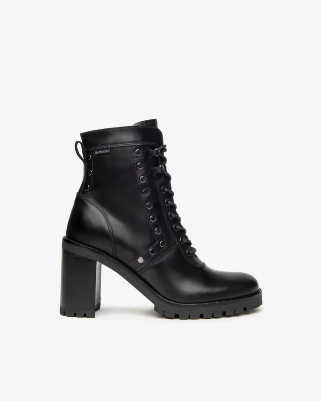 NeroGiardini Bottines Femme en Cuir Boots lacets talon 9 cm