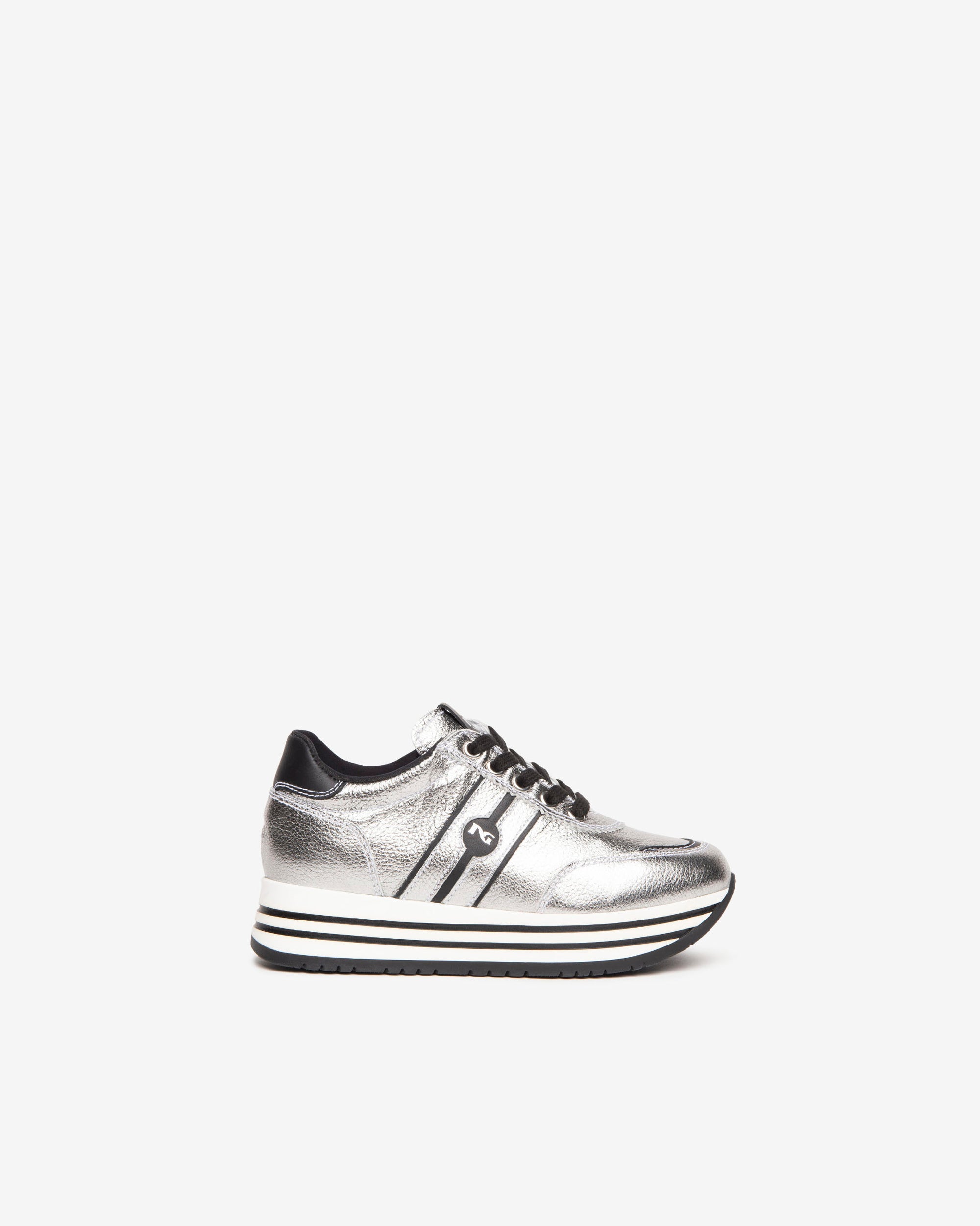NeroGiardini Sneakers teens fille cuir lamé lacets 31-39