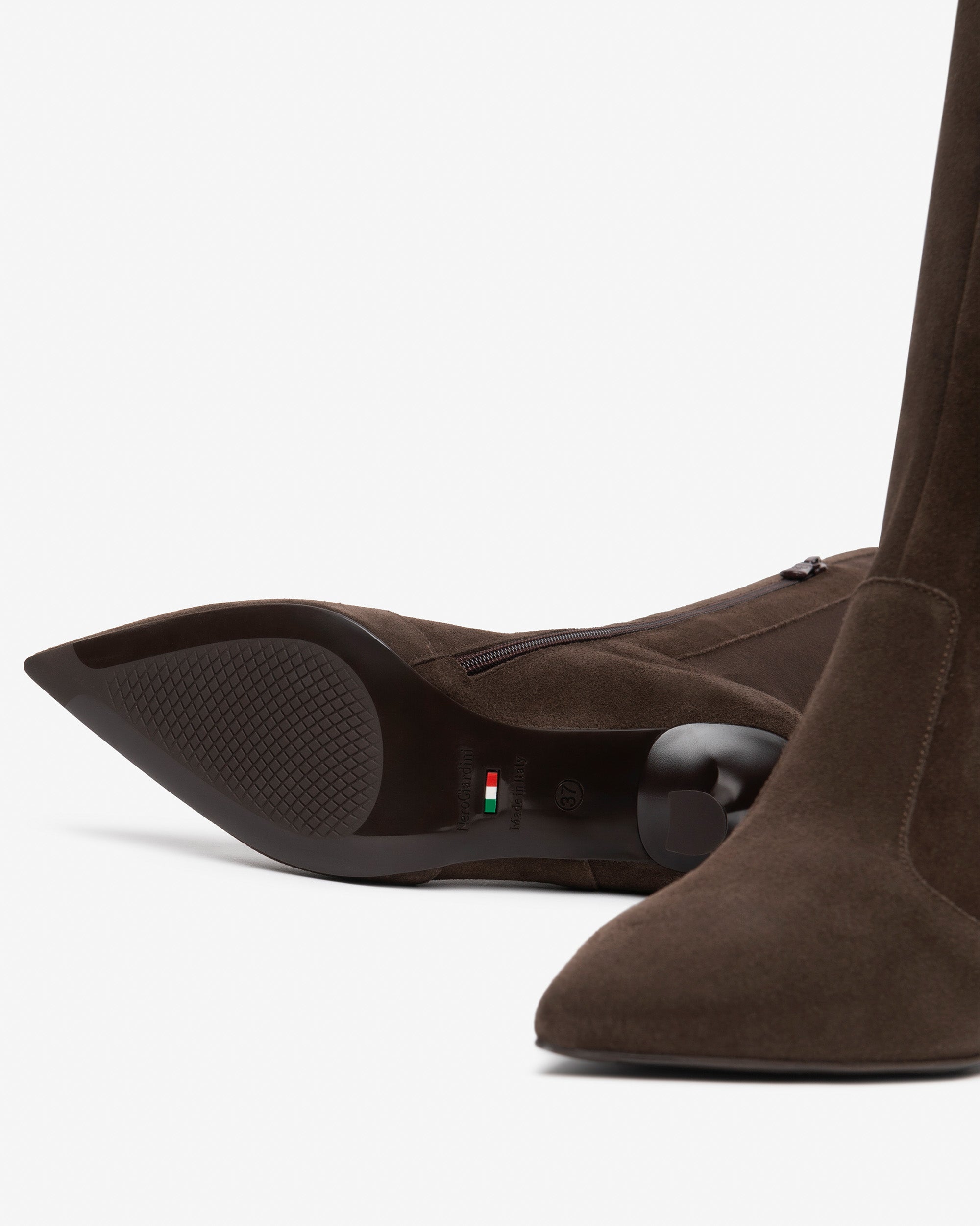 NeroGiardini Bottes Femme Cuir Velours Talon 75 mm