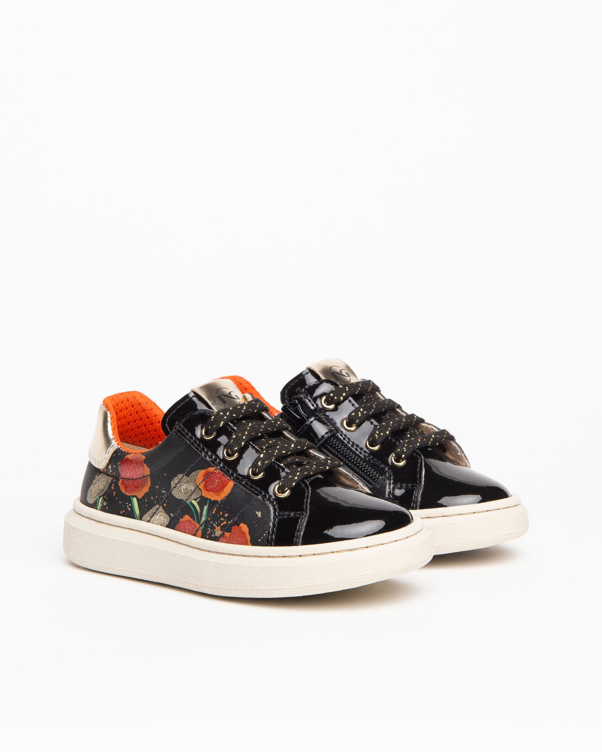 Nerogiardini Sneakers Fille Cuir Coquelicots