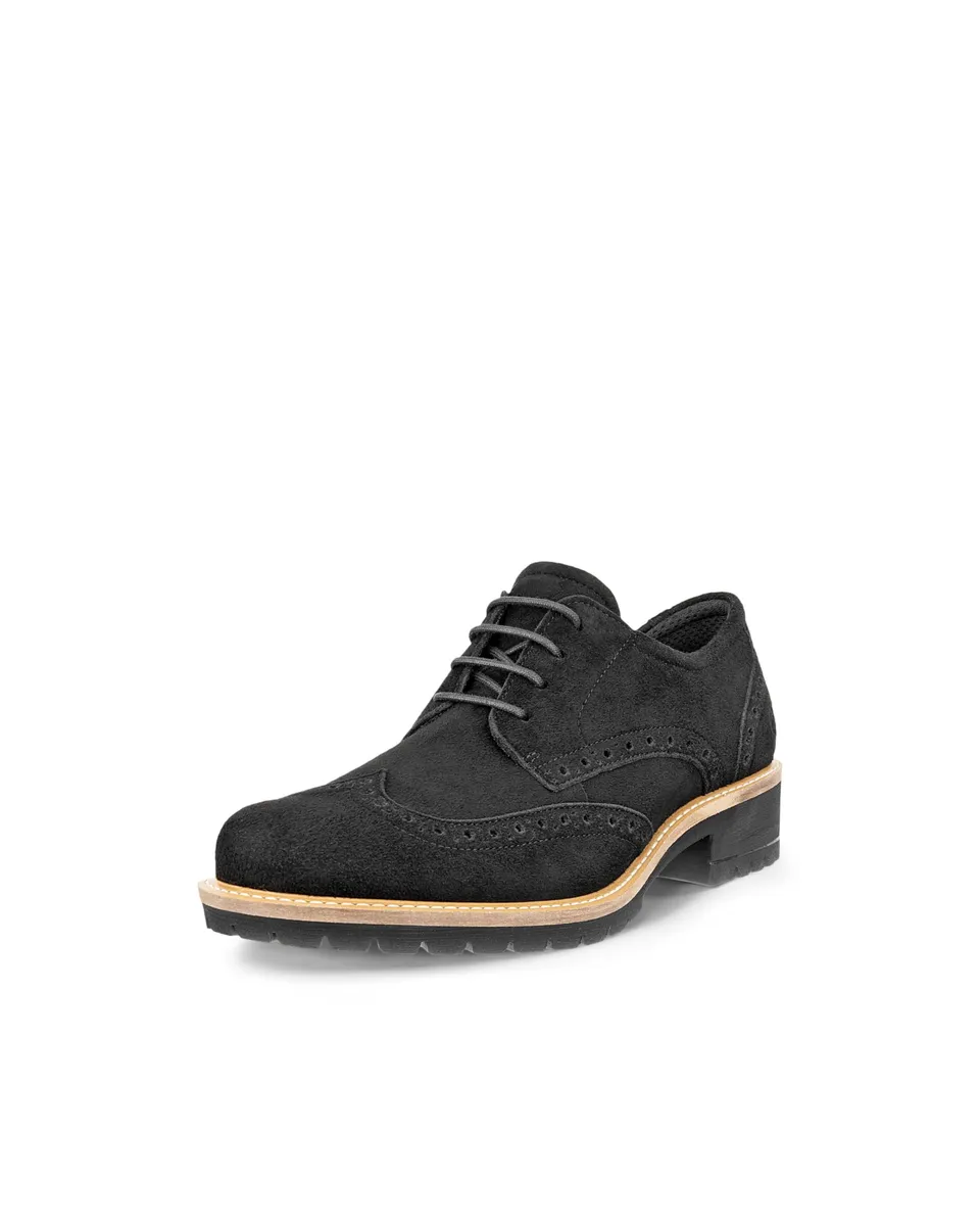 Ecco Elaina Derby Oxford Femme Noir Cuir Plat