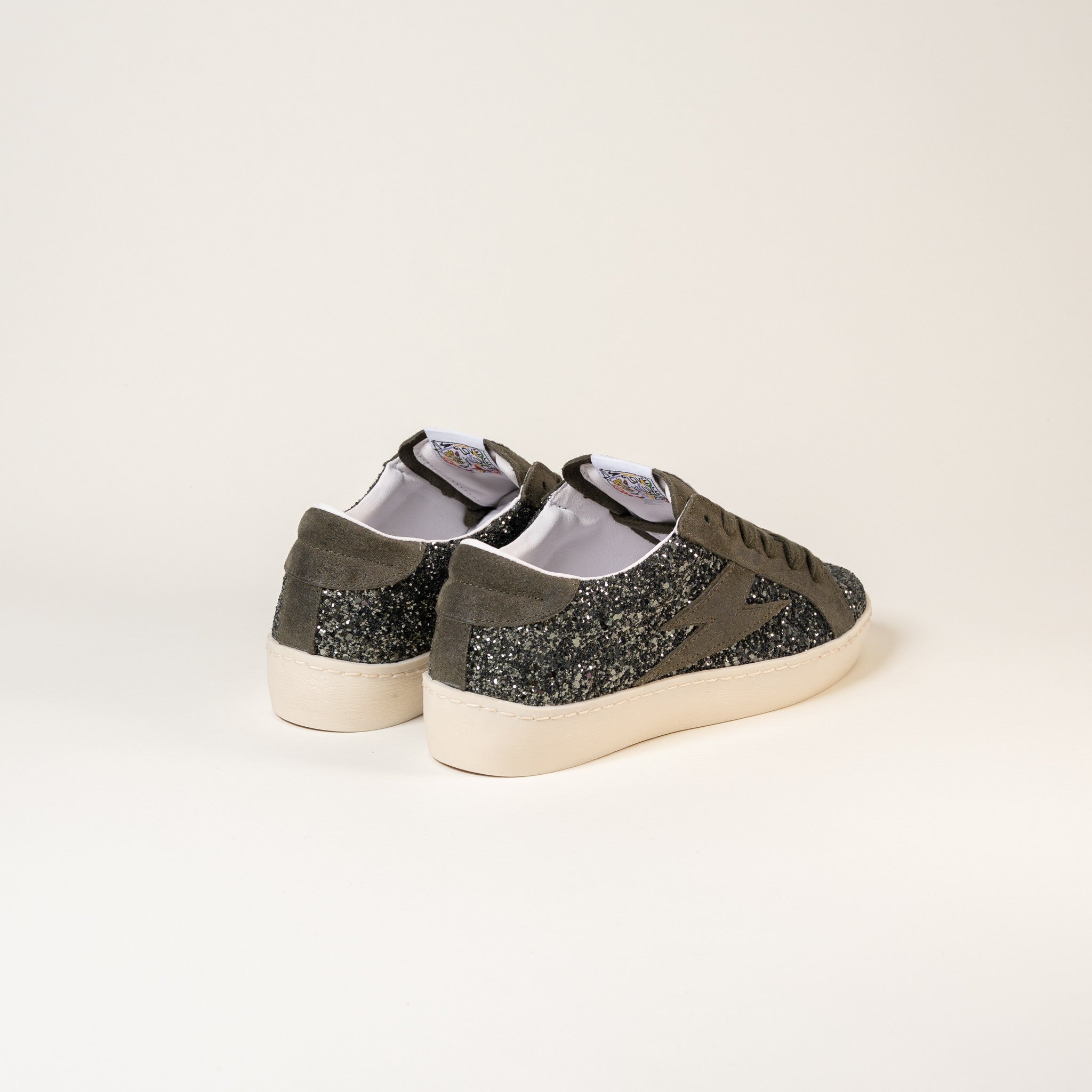 Semerdjian Maya E183 baskets kaki glitter cuir