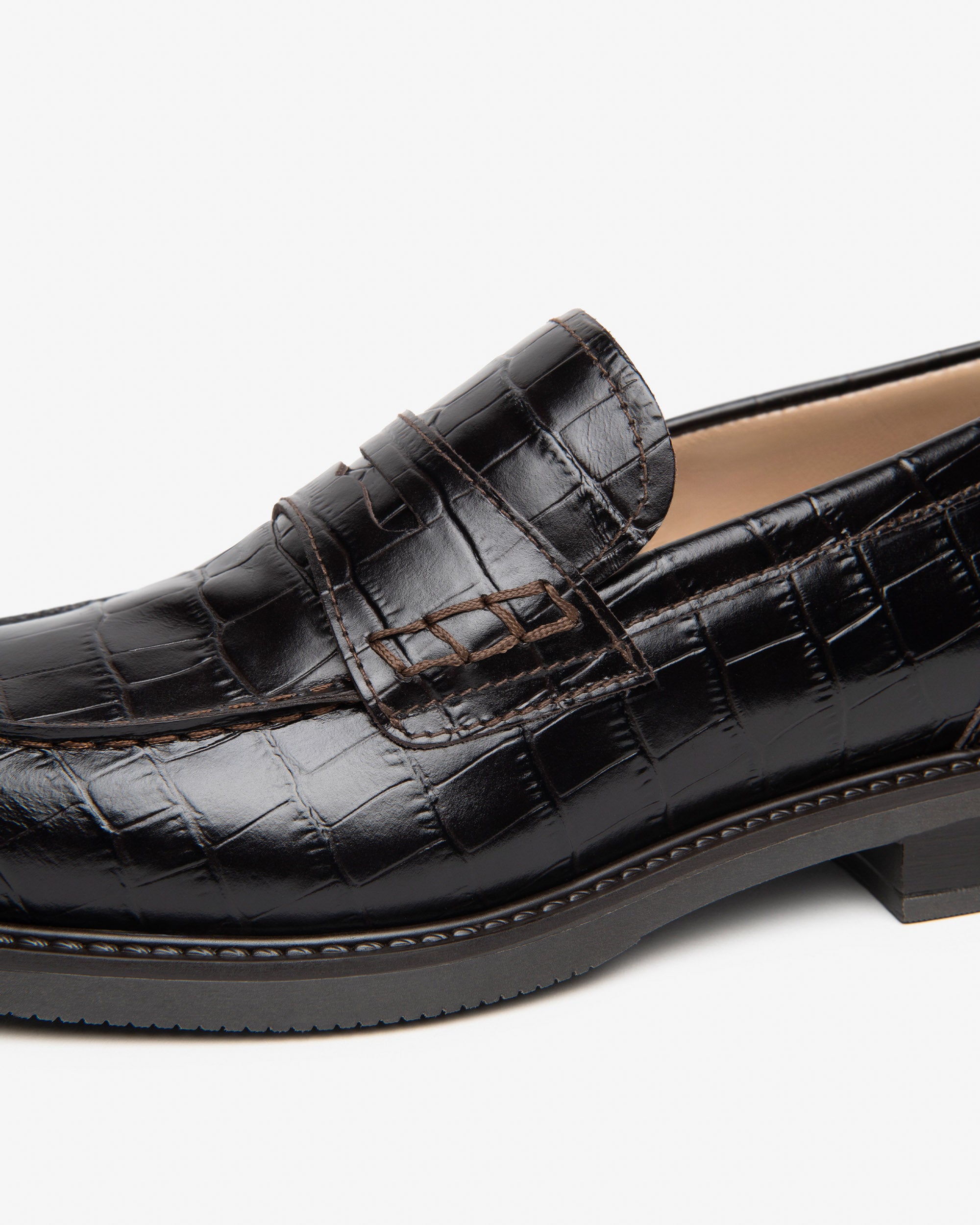 Nerogiardini Mocassins Femme Cuir Effet Croco Semelle Caoutchouc