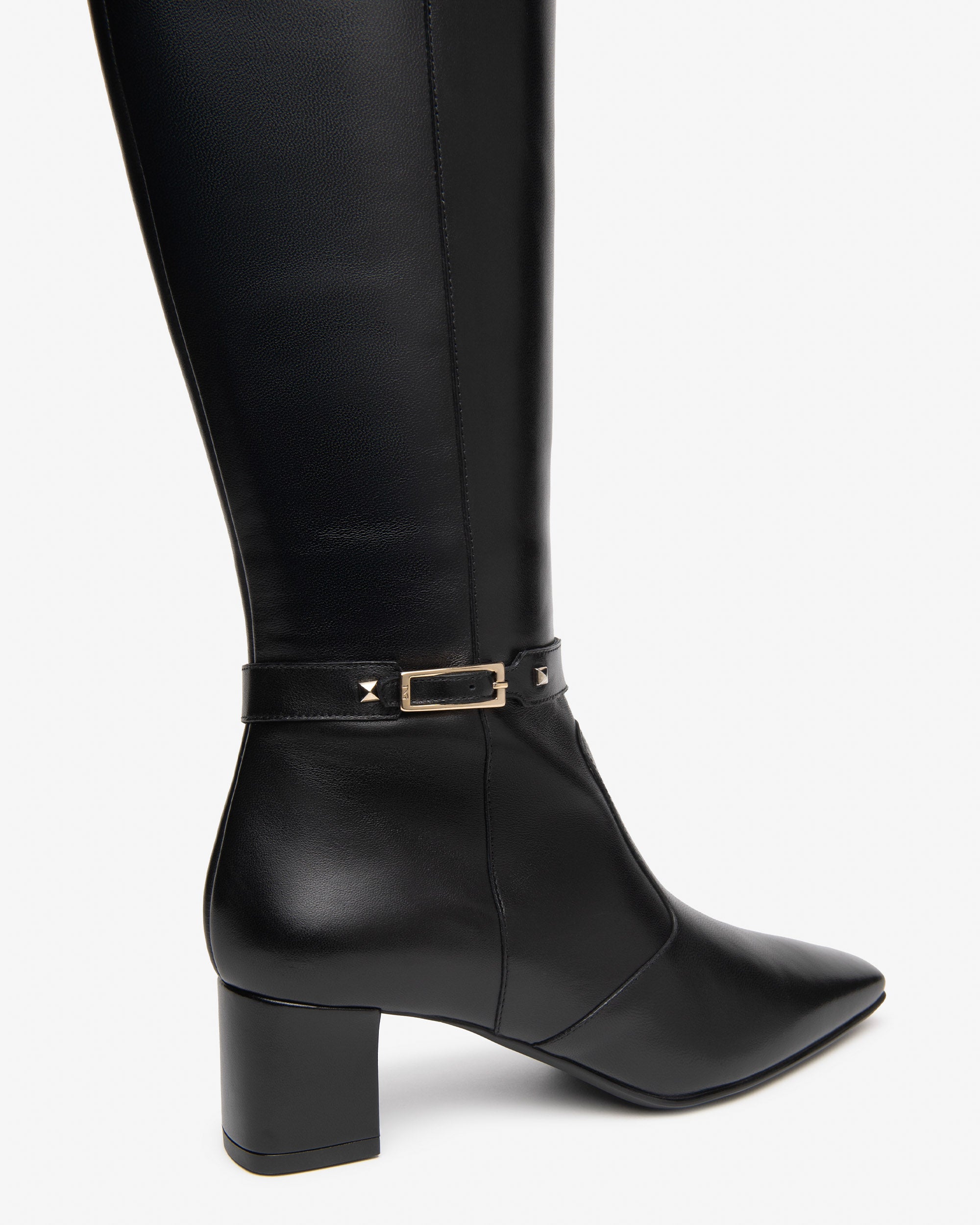 NeroGiardini Bottes Femme Cuir Talon Bloc 55 Tige Haute