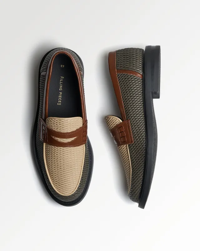 Filling Pieces Reed Loafer mocassins beige / vert vegan