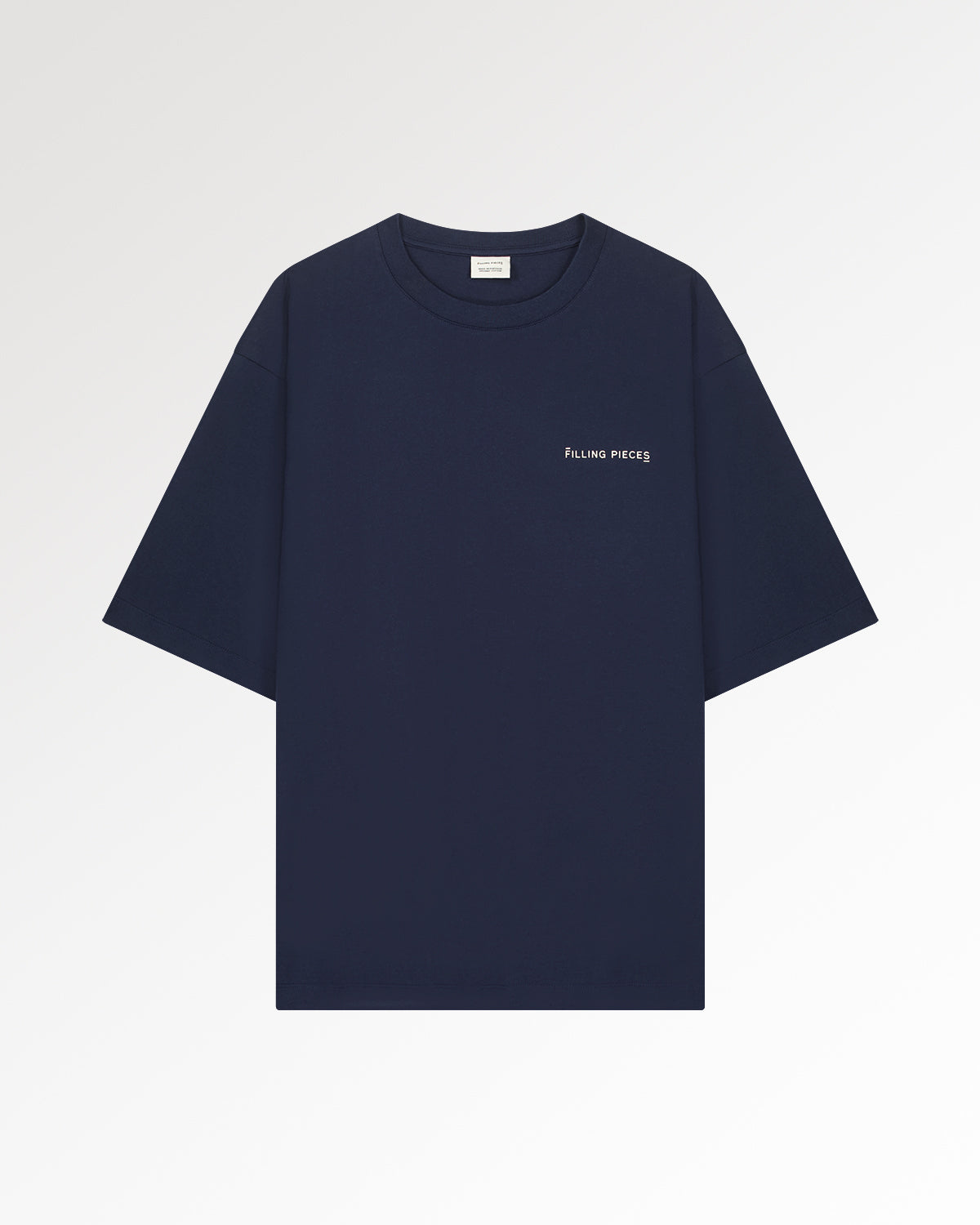 Filling Pieces Boxy T-Shirt Bleu Maritime Coton Bio