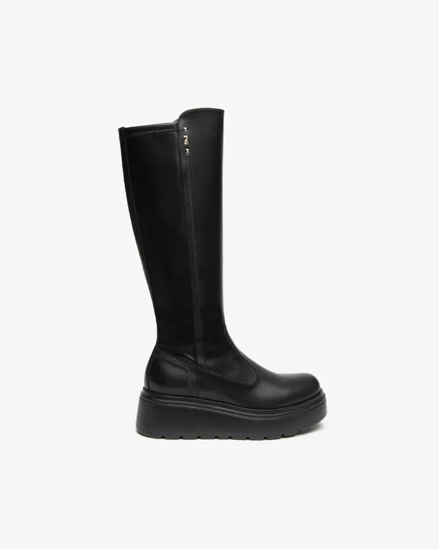 Nerogiardini Bottes cuir femme plateforme zip 55 mm