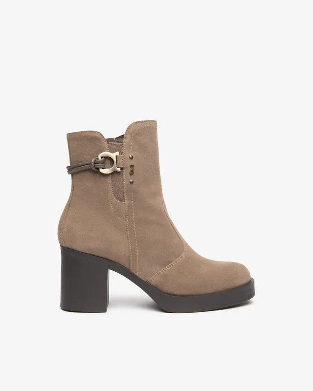 NeroGiardini Bottines femme cuir velours talon 75 mm