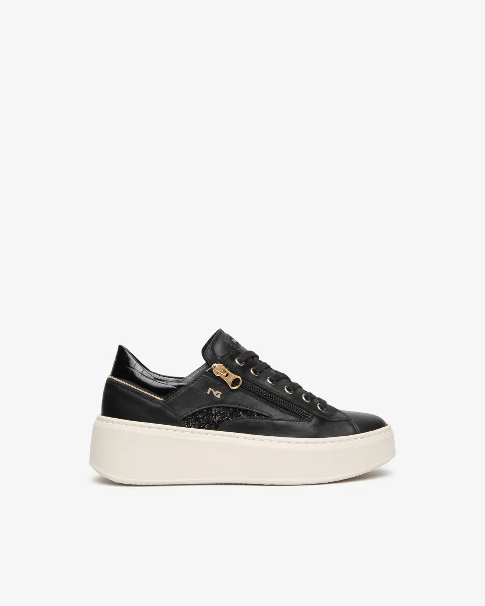NeroGiardini Sneakers Femme Cuir Baskets Plateforme 50 mm