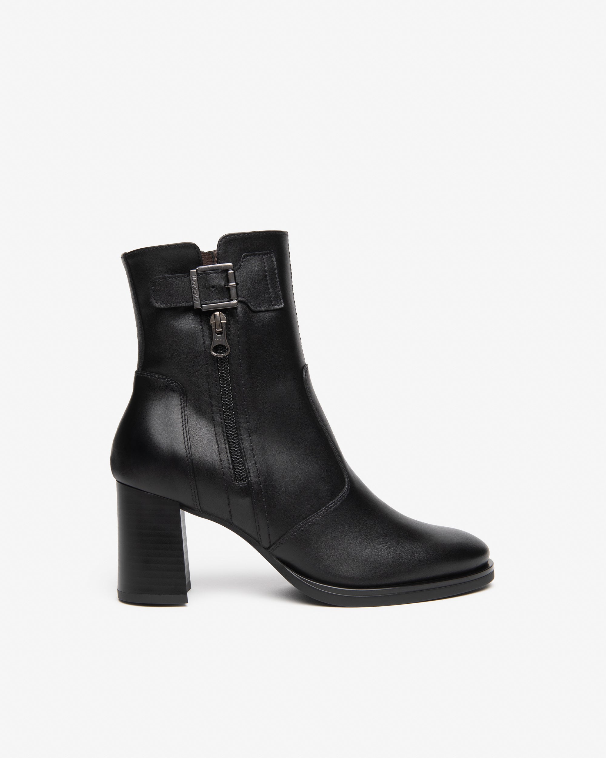 NeroGiardini Bottines Cuir Femme Talon 75 mm Zip