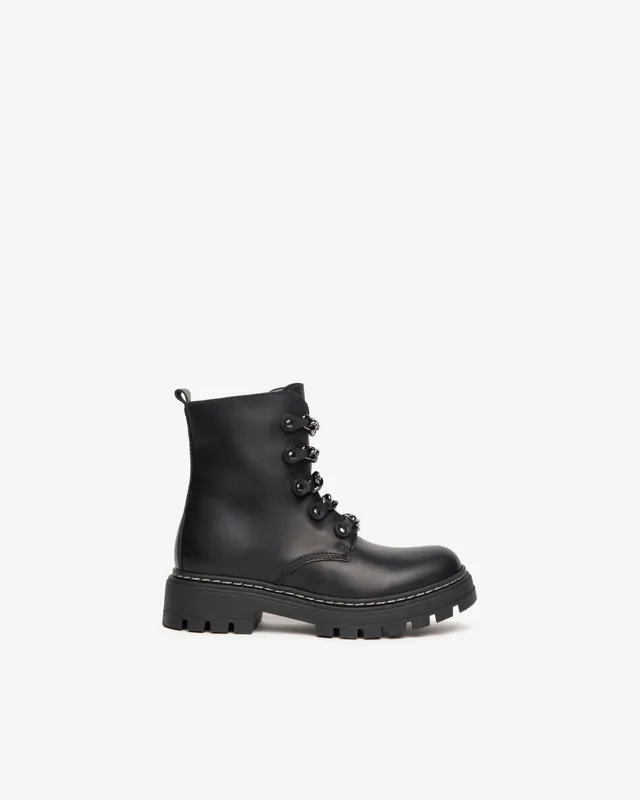 NeroGiardini Bottines Teens Fille Cuir Zip Chaînes