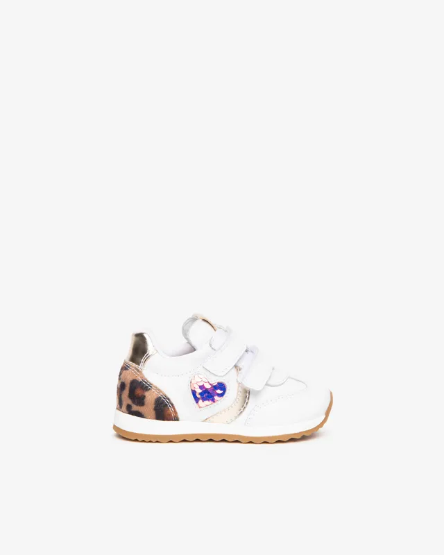 NeroGiardini Sneakers Baby cuir lamé fille cœur sequins