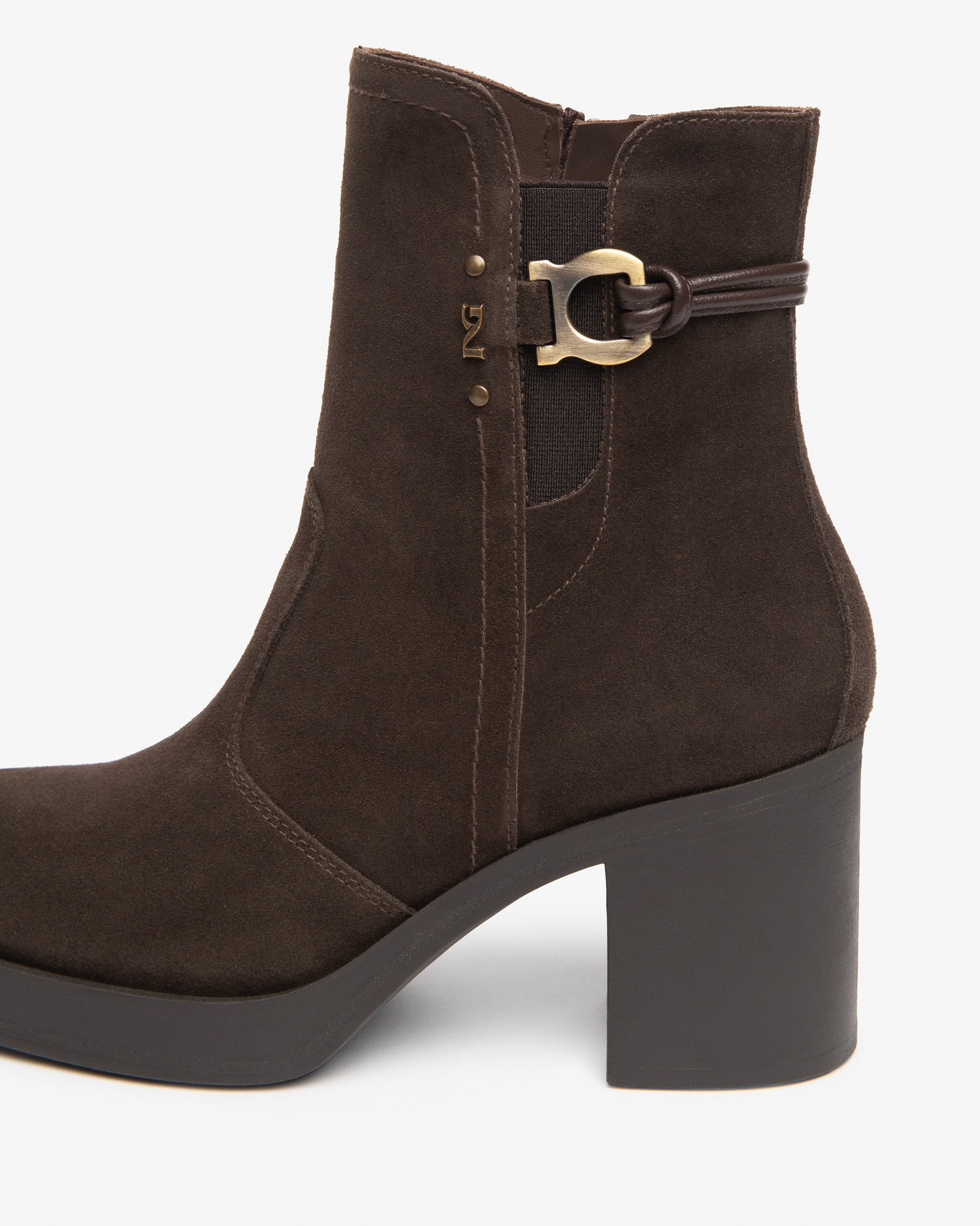 NeroGiardini Bottines Femme Daim Talon Bloc 75 mm
