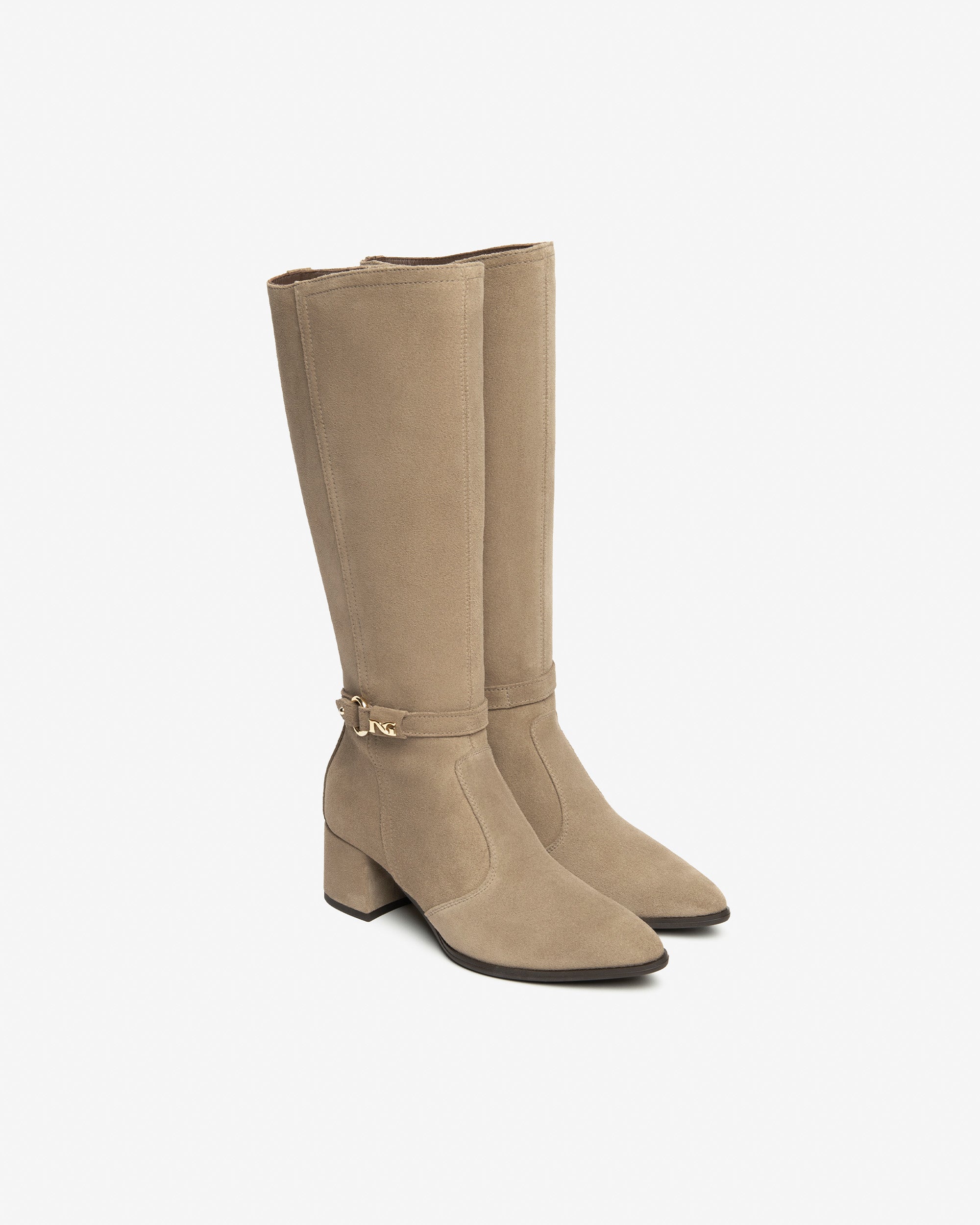 NeroGiardini Bottes Femme en Cuir Velours Bottes Hiver