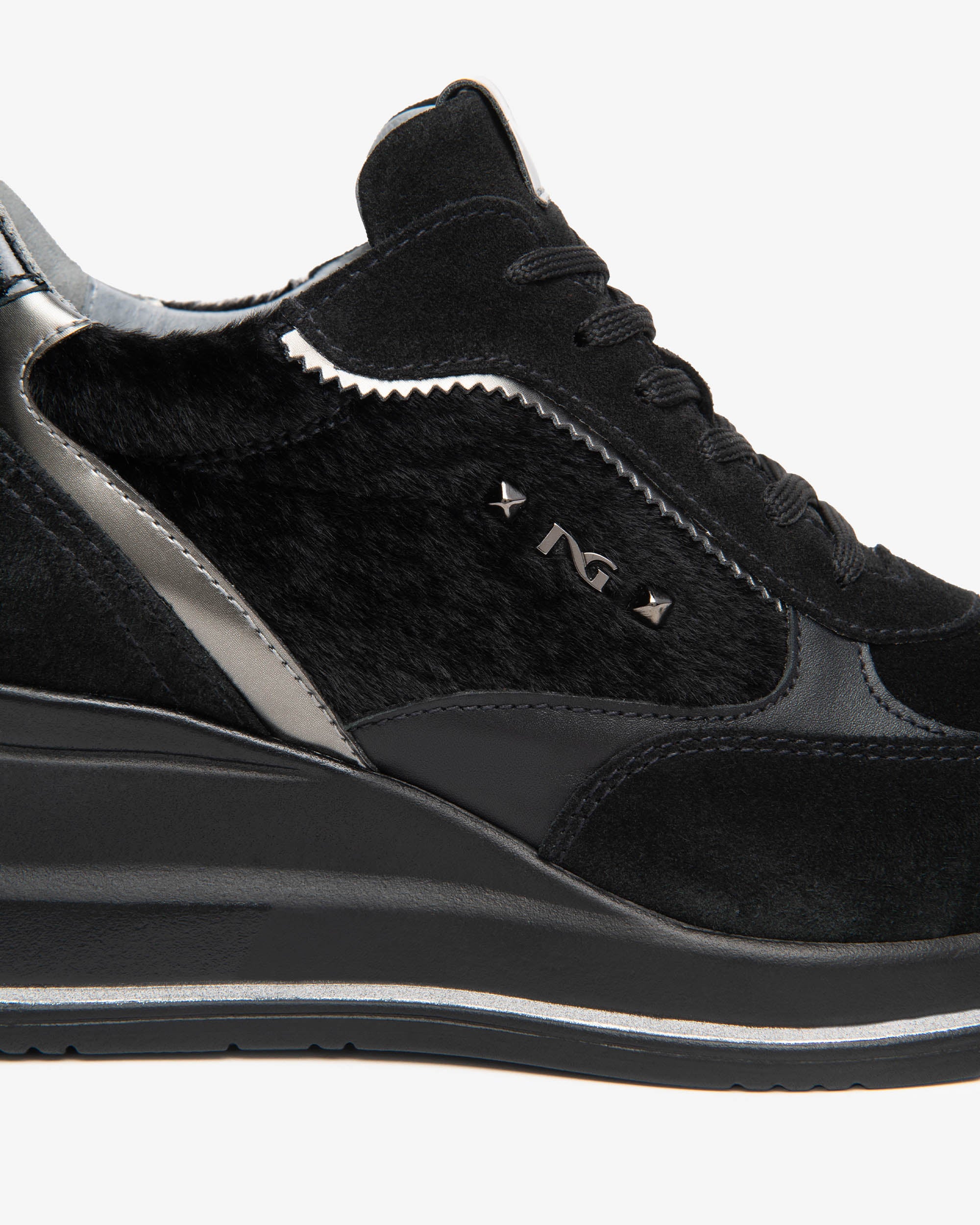 NeroGiardini Sneakers Femme Cuir Velours Semelle 60 mm