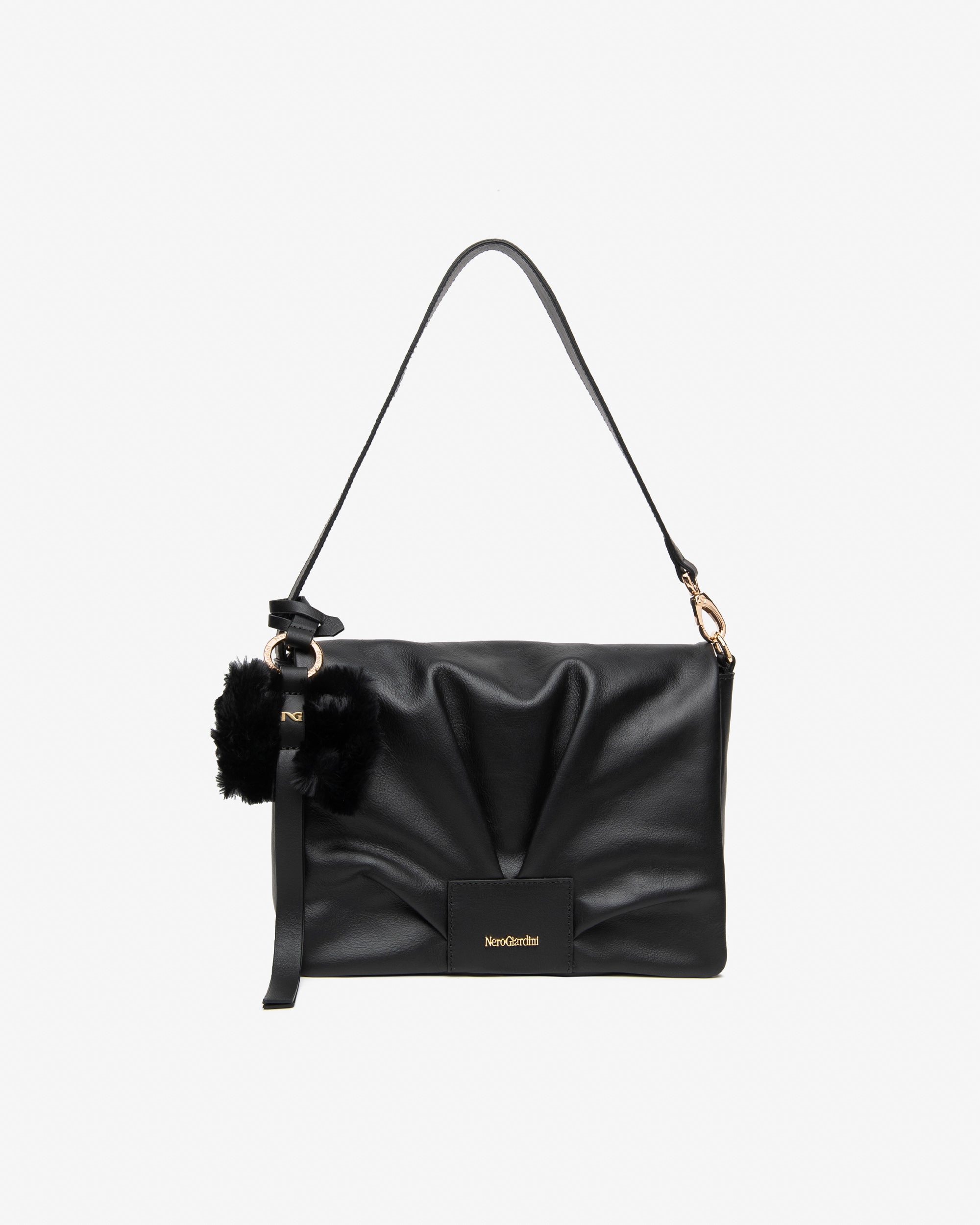 NeroGiardini Sacs Épaule Femme Cuir Drapé Doré
