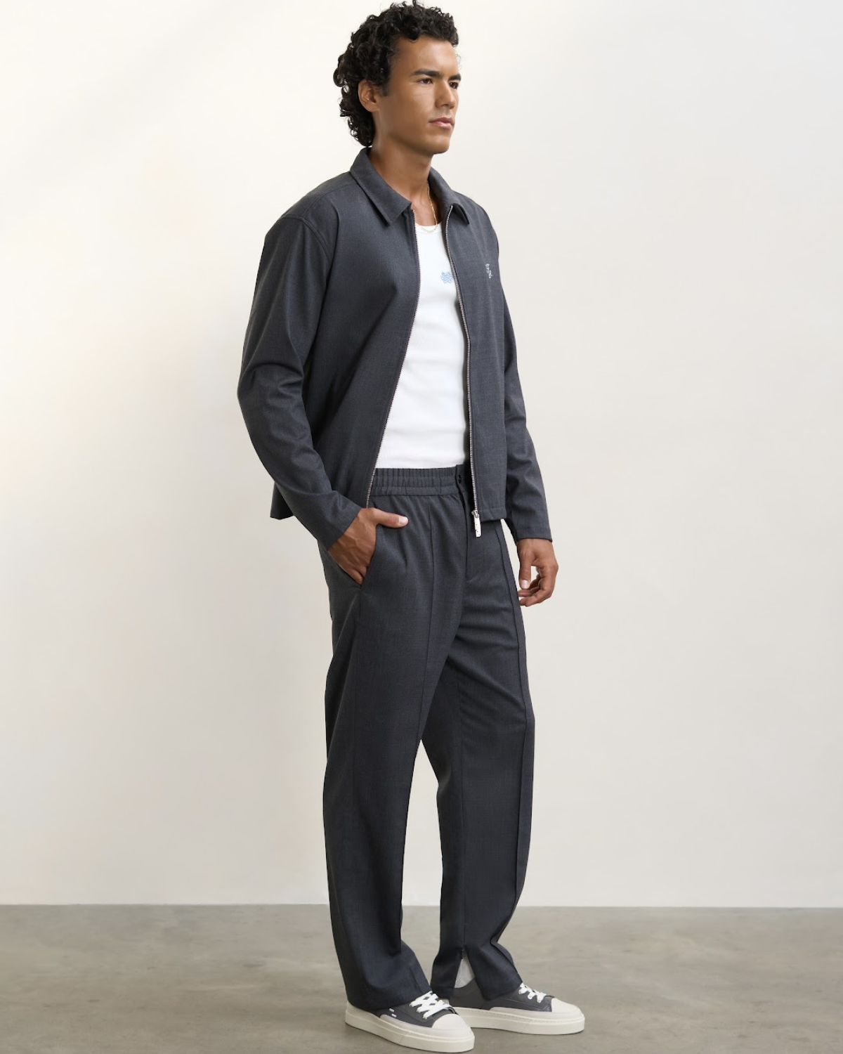 Filling Pieces Coach Pants pantalon laine gris