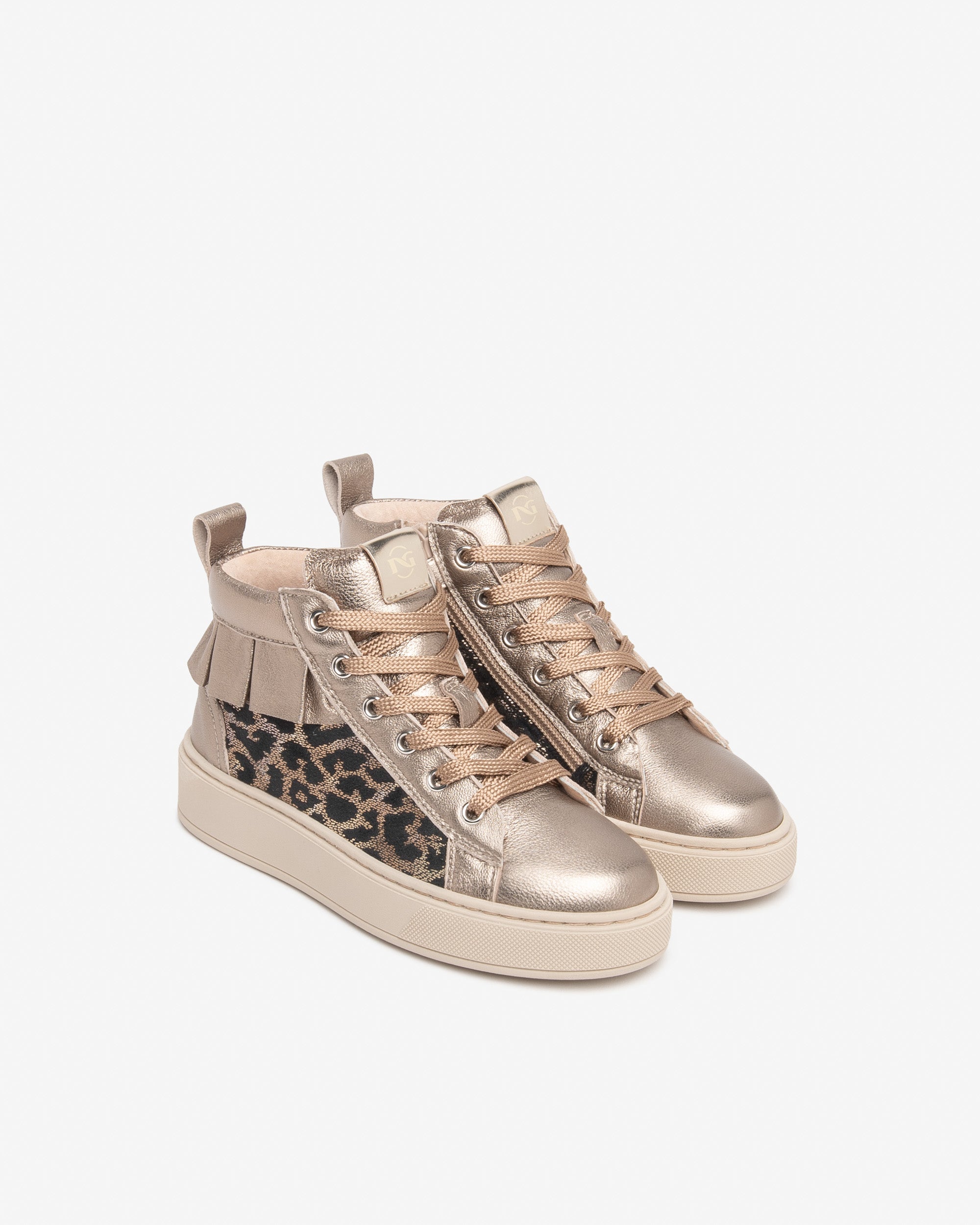 Nerogiardini Sneakers Teen Fille Cuir Animalier Zip