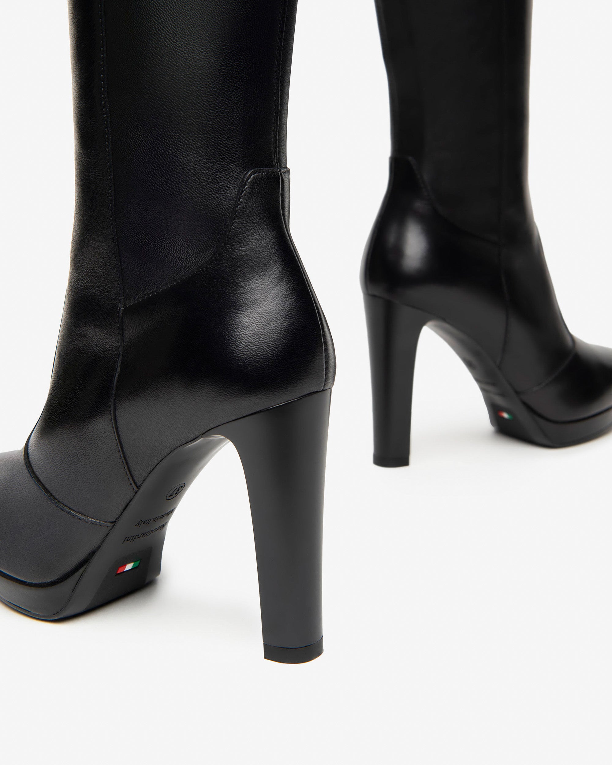 NeroGiardini Bottes Femme Cuir Talon Bloc 100mm