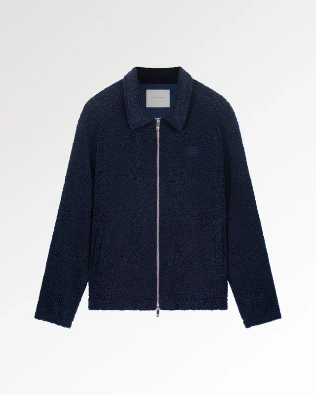 Filling Pieces Coach Jacket Sherpa veste bleue sherpa