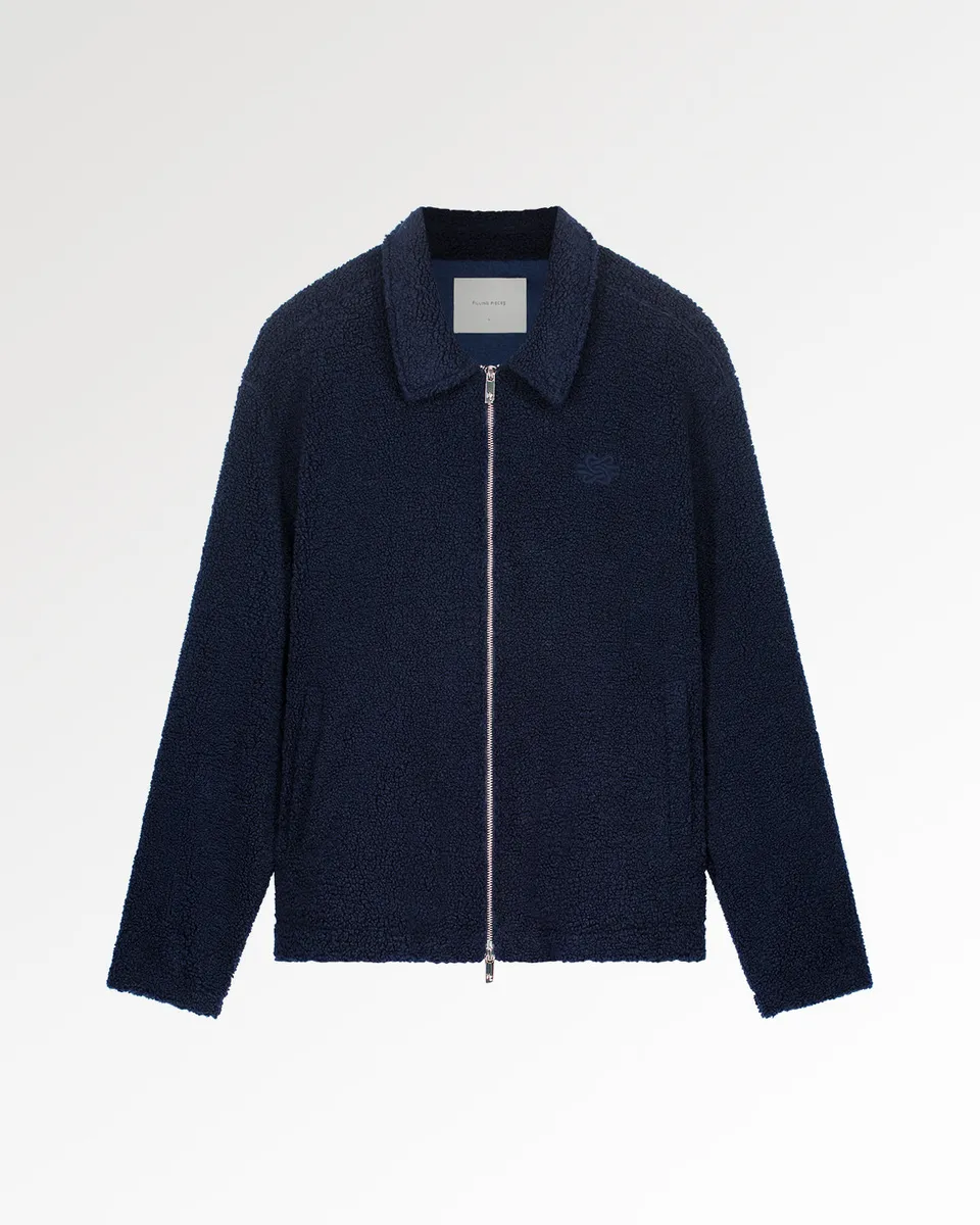 Filling Pieces Coach Jacket Sherpa veste bleue sherpa