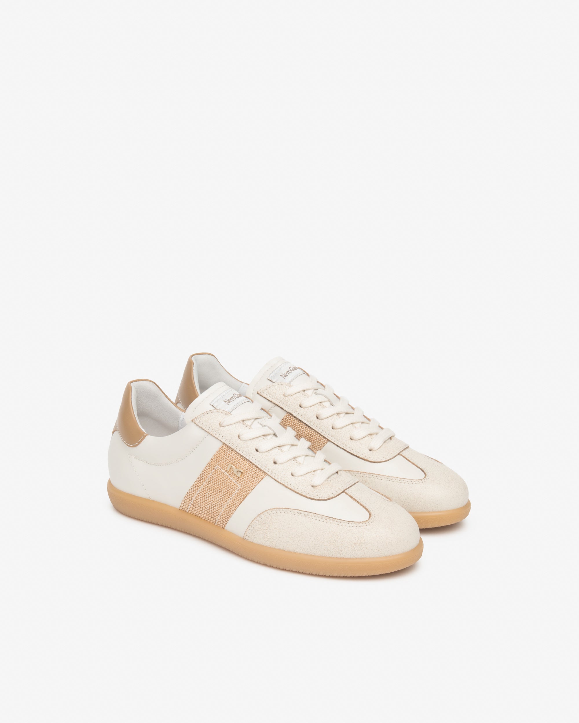 NeroGiardini Sneakers Femme Cuir et Toile Baskets Italie
