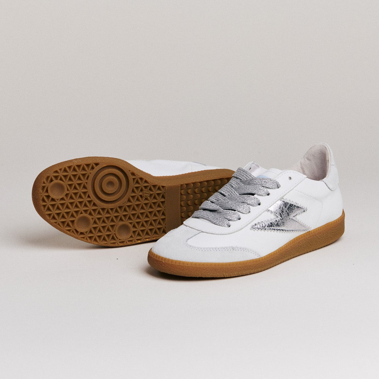 SMR Semerdjian Emily D616 Sneakers Cuir Blanc Argent