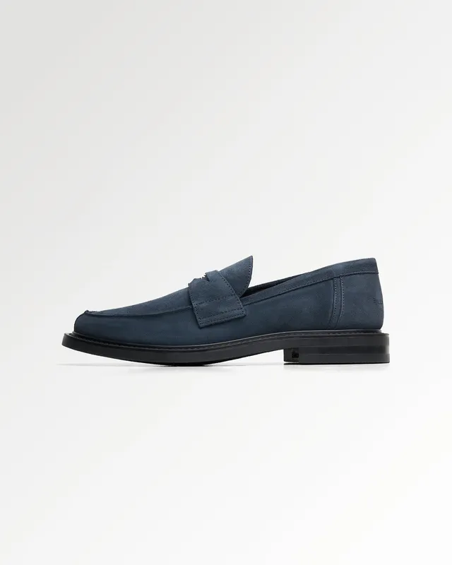 Filling Pieces Base Loafer mocassins daim bleu marine