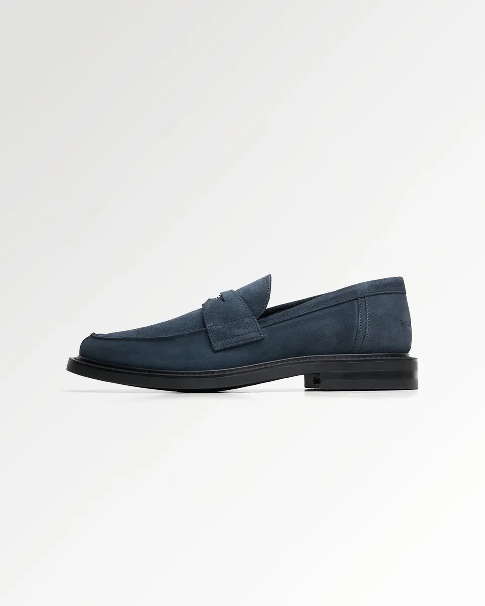 Filling Pieces Base Loafer mocassins daim bleu marine