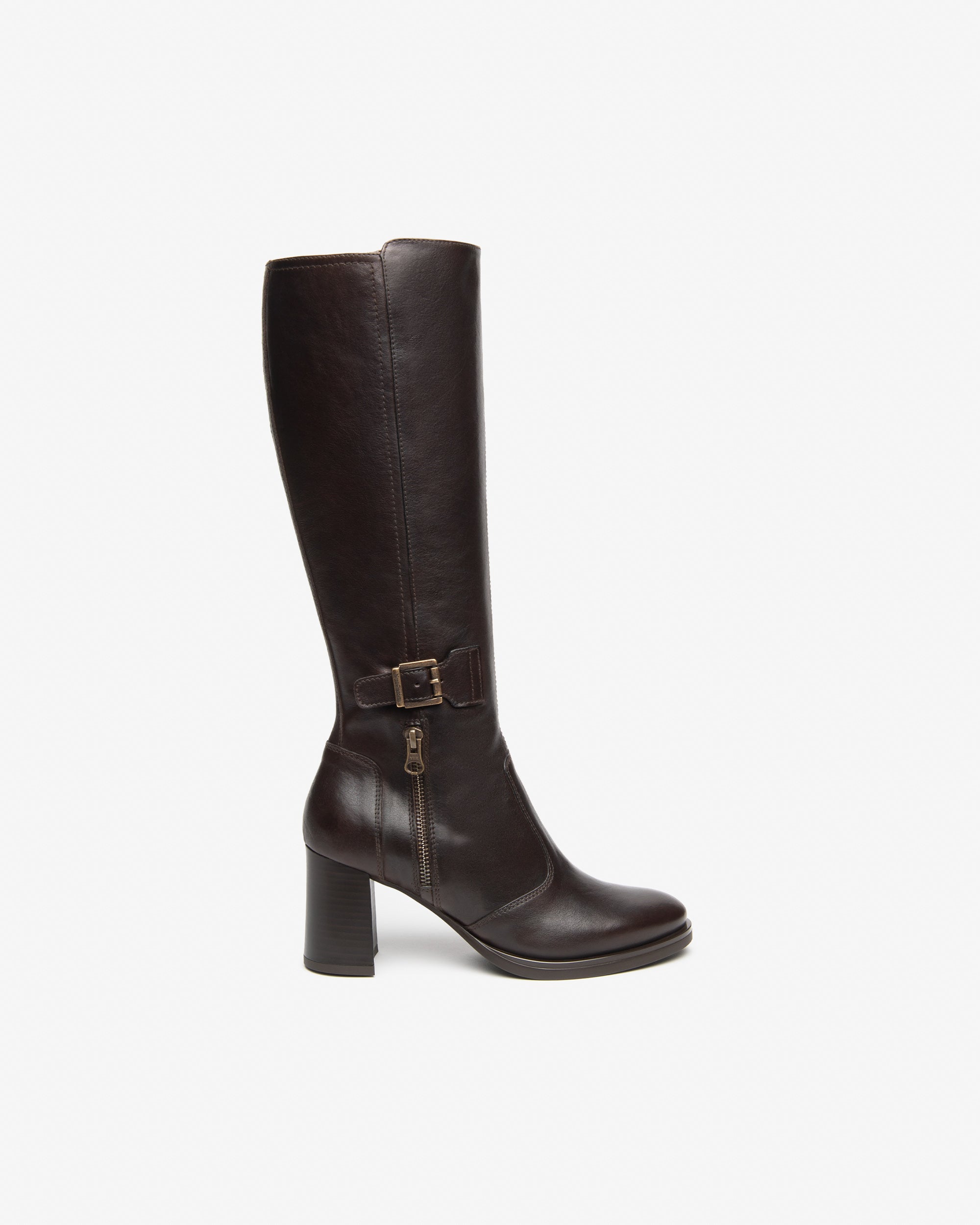 NeroGiardini Bottes Femme Cuir Tissu Talon 75 mm