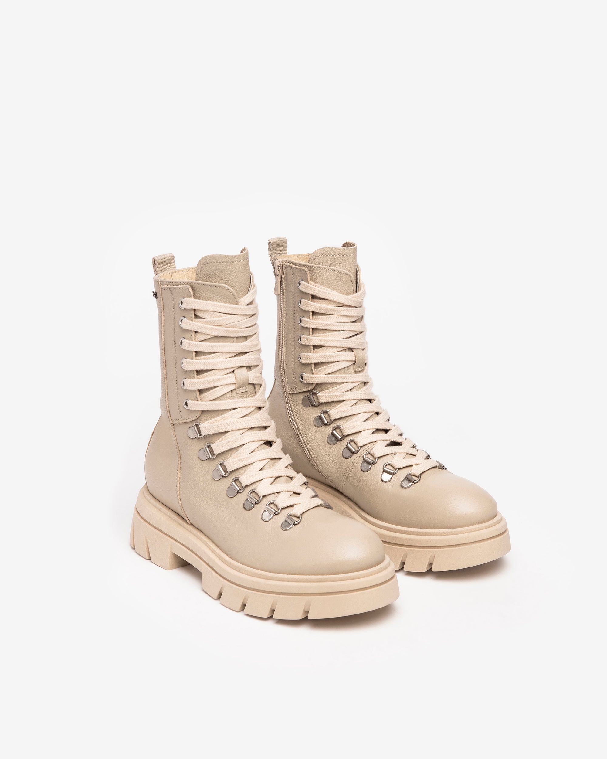 Nerogiardini Bottines Femme Cuir Combat Boots - Hiver