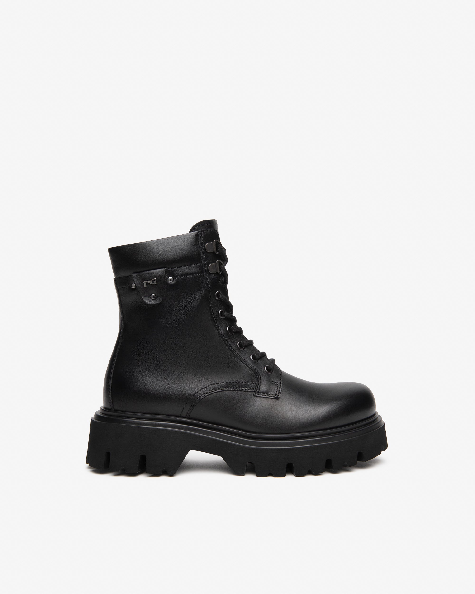 NeroGiardini Bottines motardes cuir lacets zip talon 55 mm 35-41
