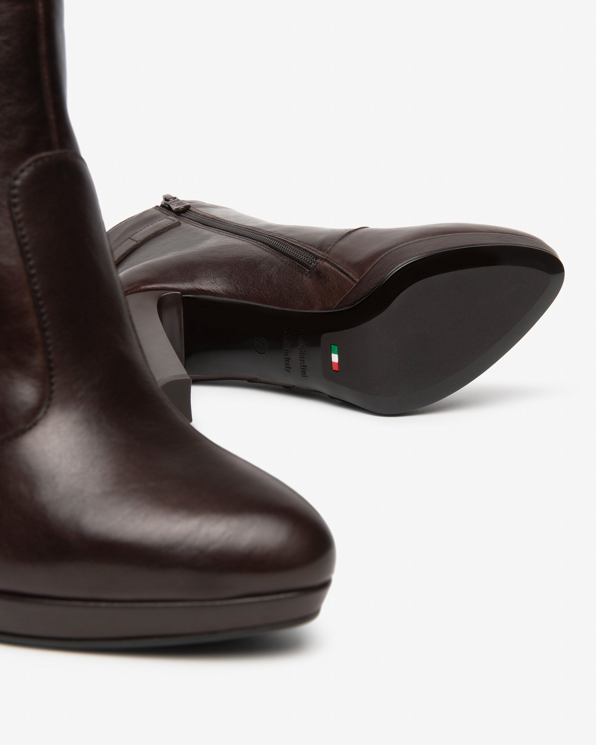 NeroGiardini Bottines Femme Cuir Talon Bloc 100 mm