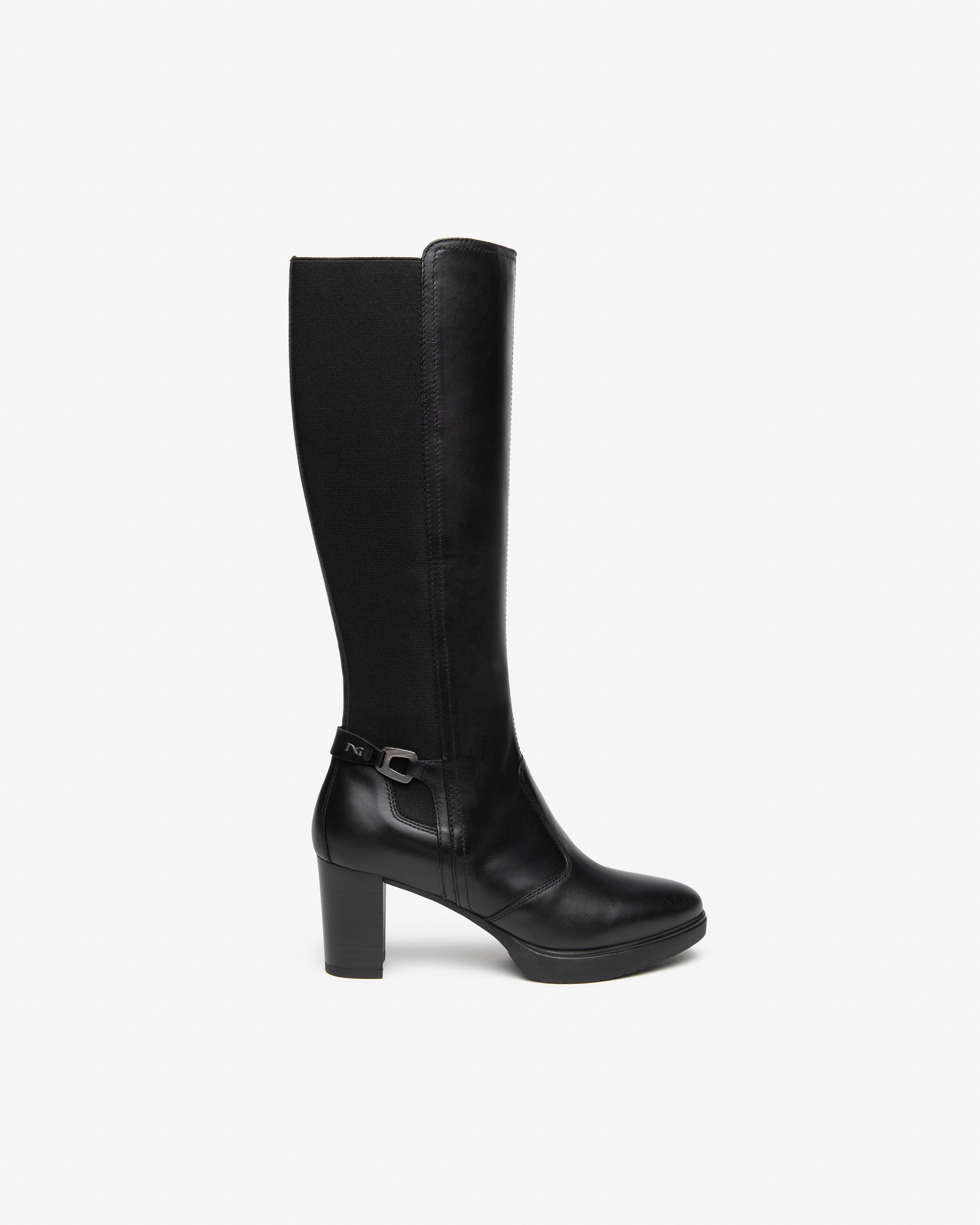 NeroGiardini Bottes Femme Cuir Tissu Talon 70 Pointure 38