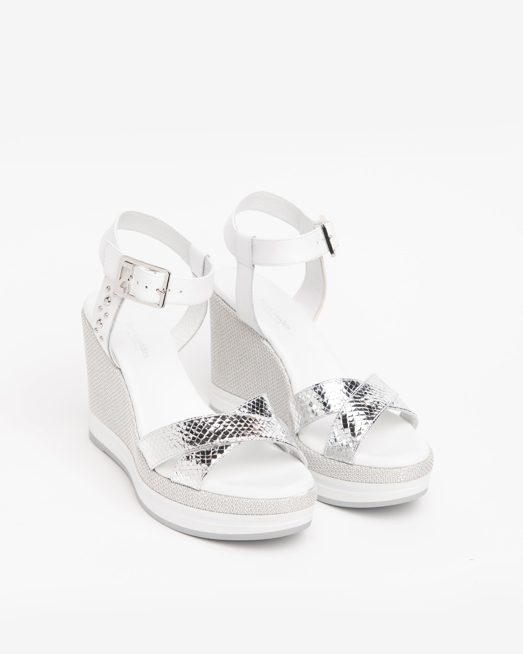 NeroGiardini Sandales Femme Cuir Python Compensées Clous