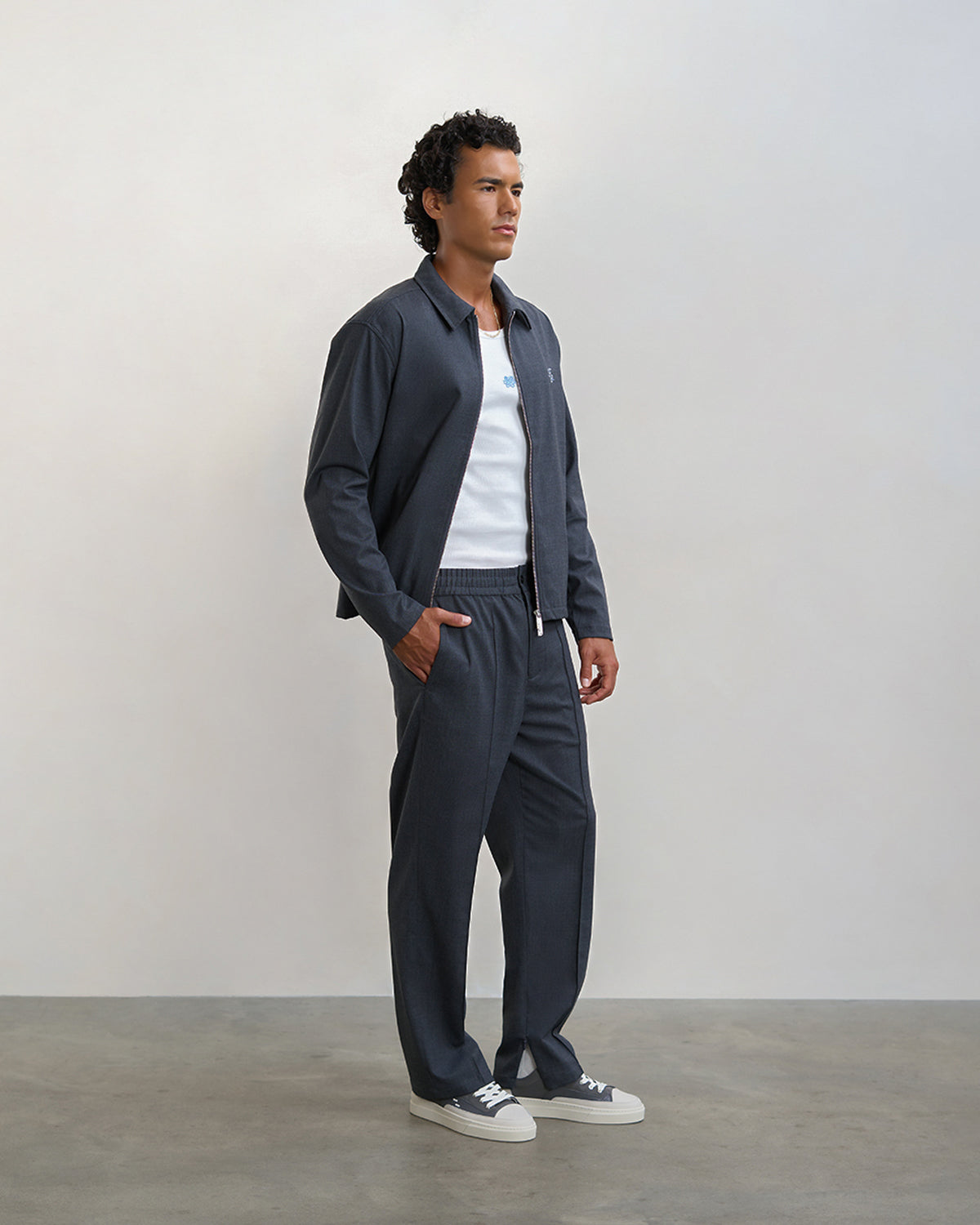 Filling Pieces Coach Jacket Twill Wool veste grise
