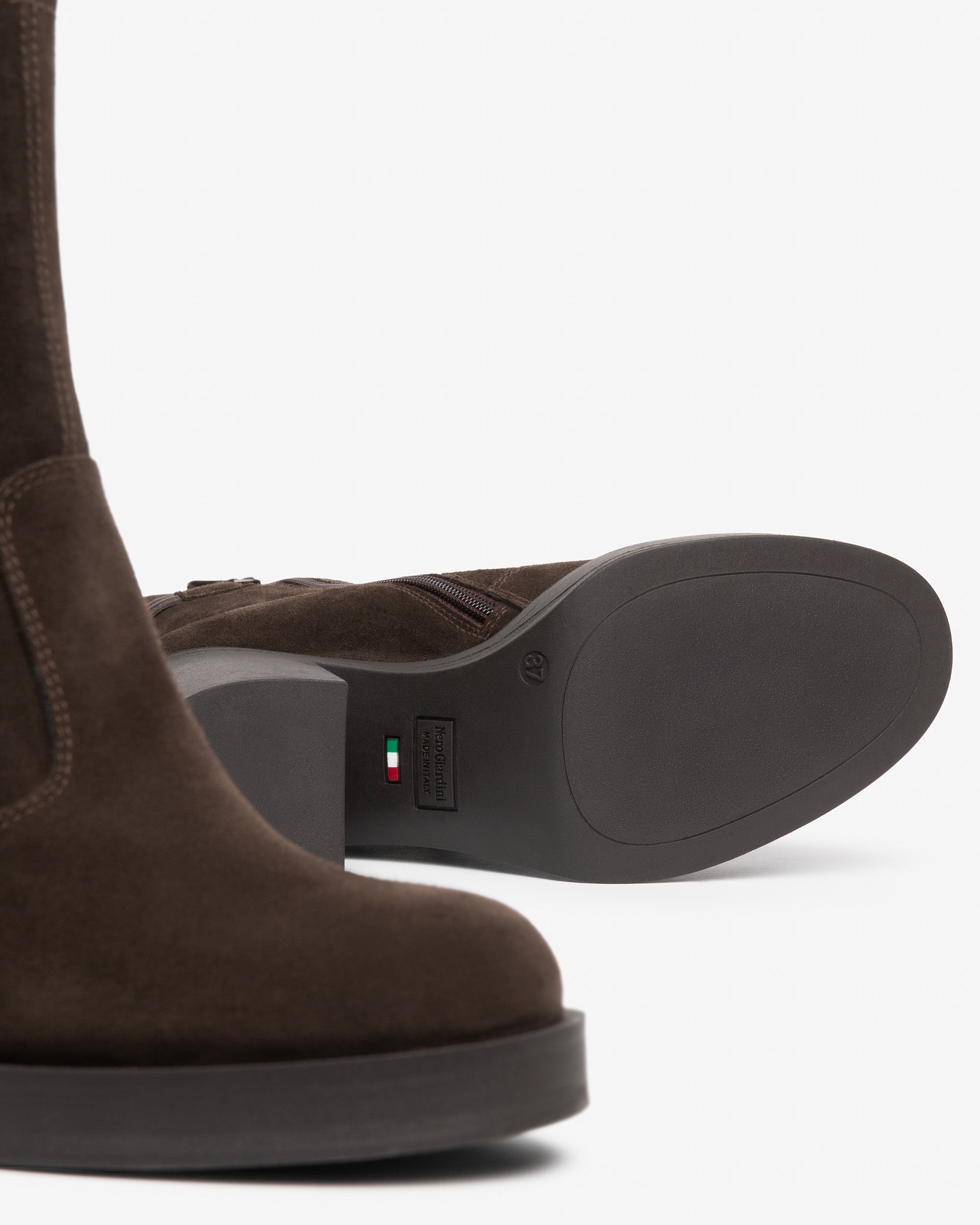 NeroGiardini Bottines Femme Daim Talon Bloc 75 mm
