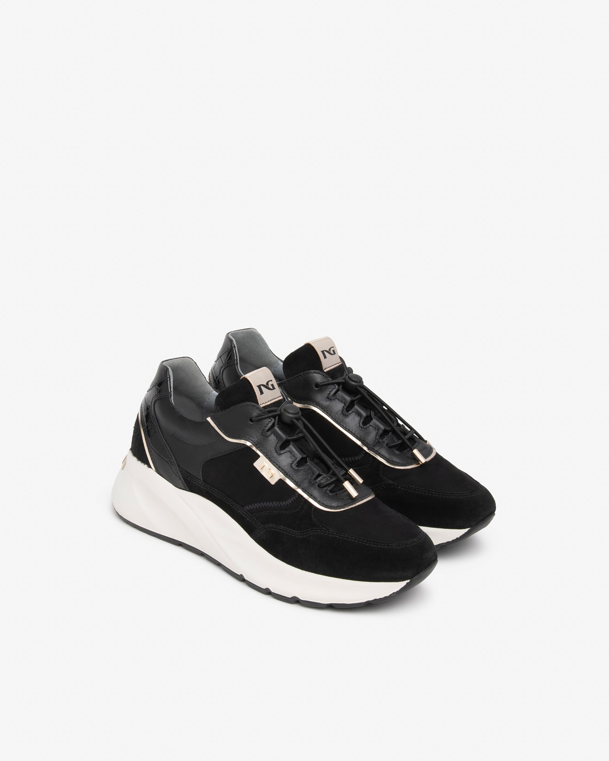 NeroGiardini Sneakers femme cuir toile semelle 45 mm