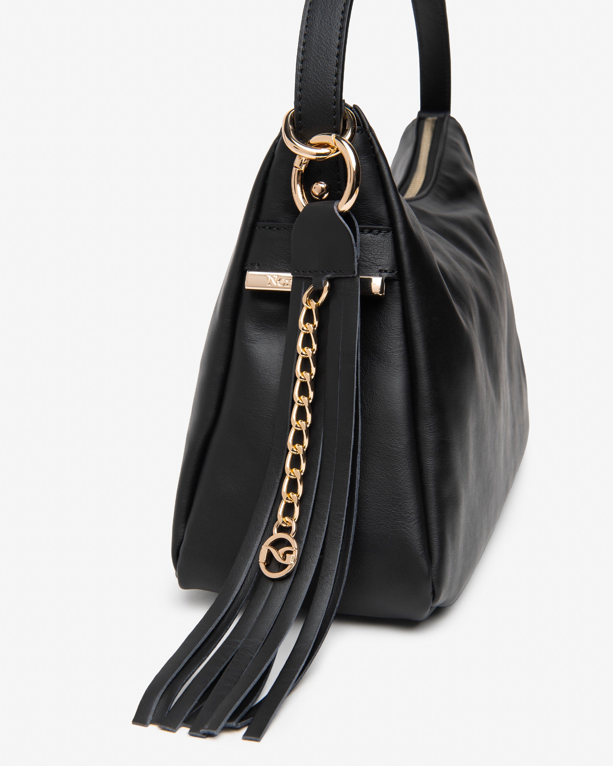 NeroGiardini Besace Femme Cuir Hobo Franges Zip