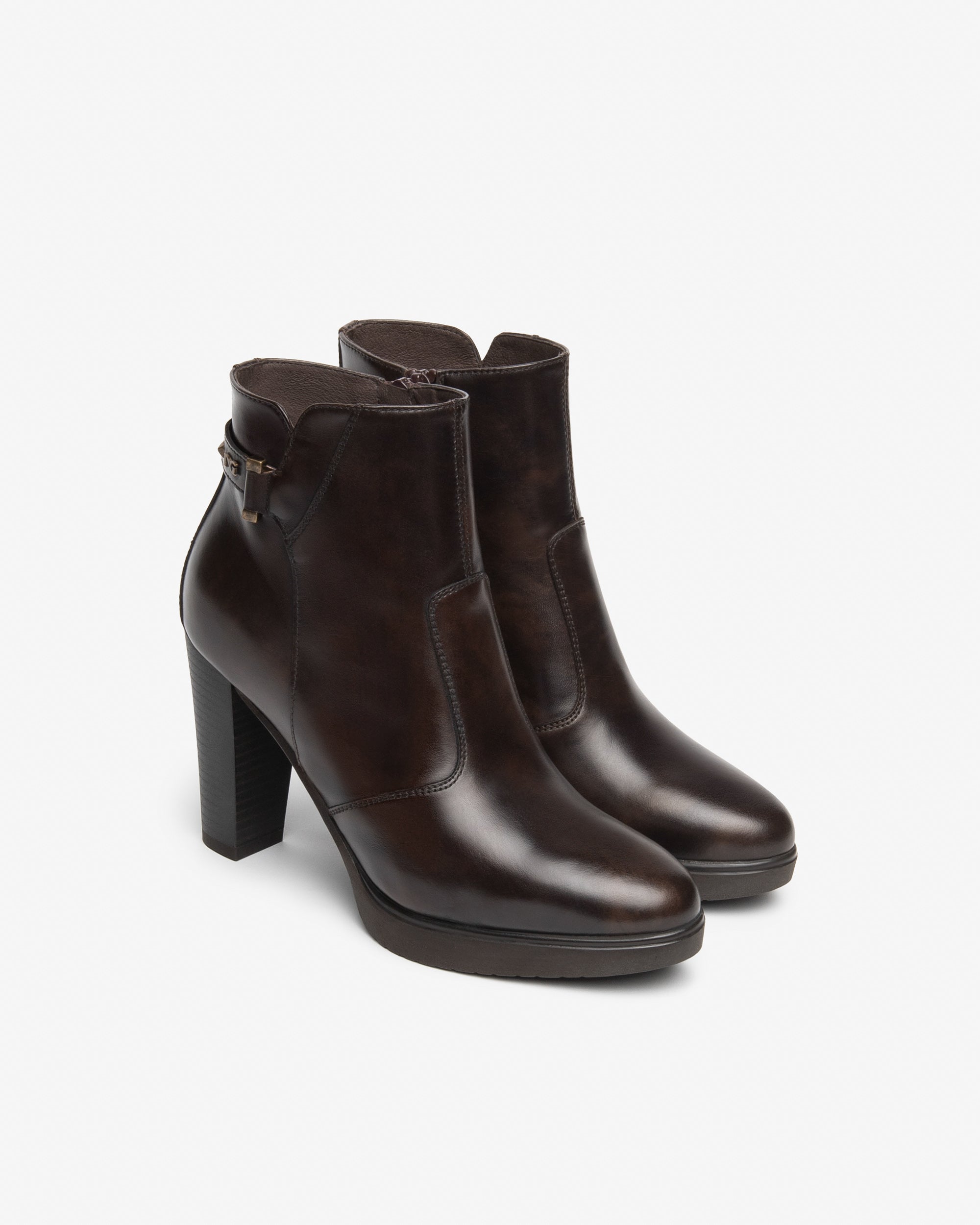 NeroGiardini Bottines femme cuir logo NG talon 95 mm 38