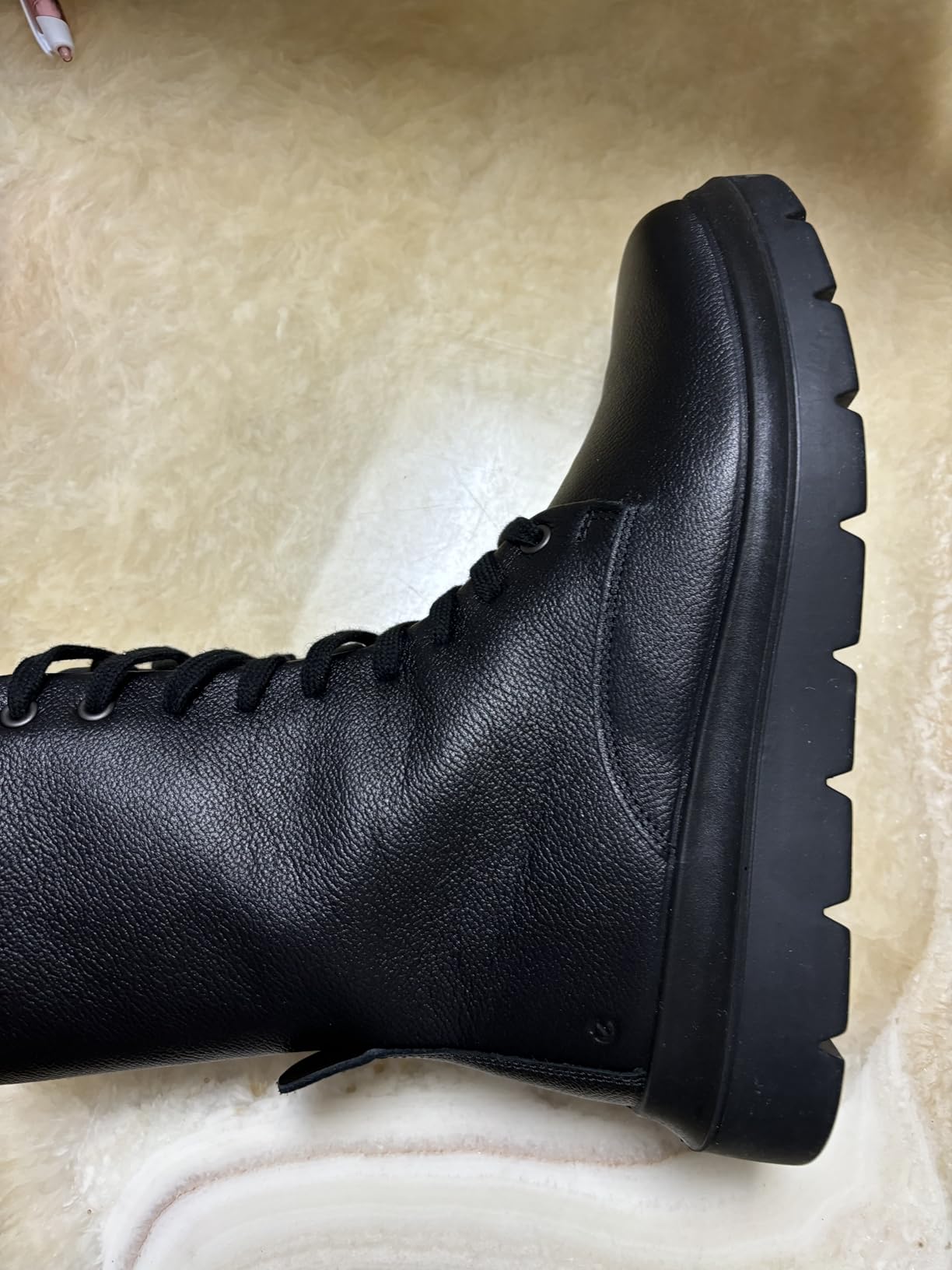 ECCO NOUVELLE Boots femme limestone cuir à lacets