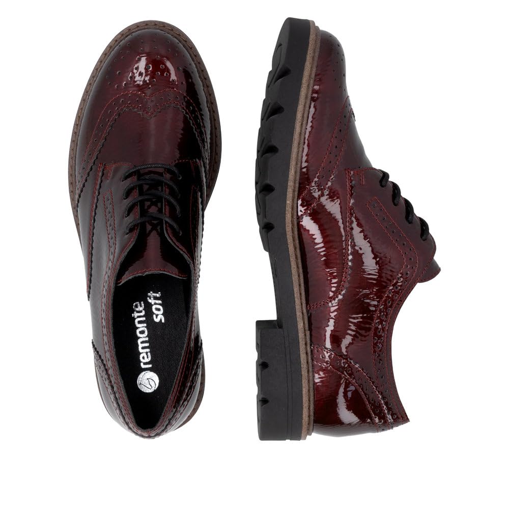 Remonte D2Q04 Chaussures à Lacets Femme Bordeaux Laqué