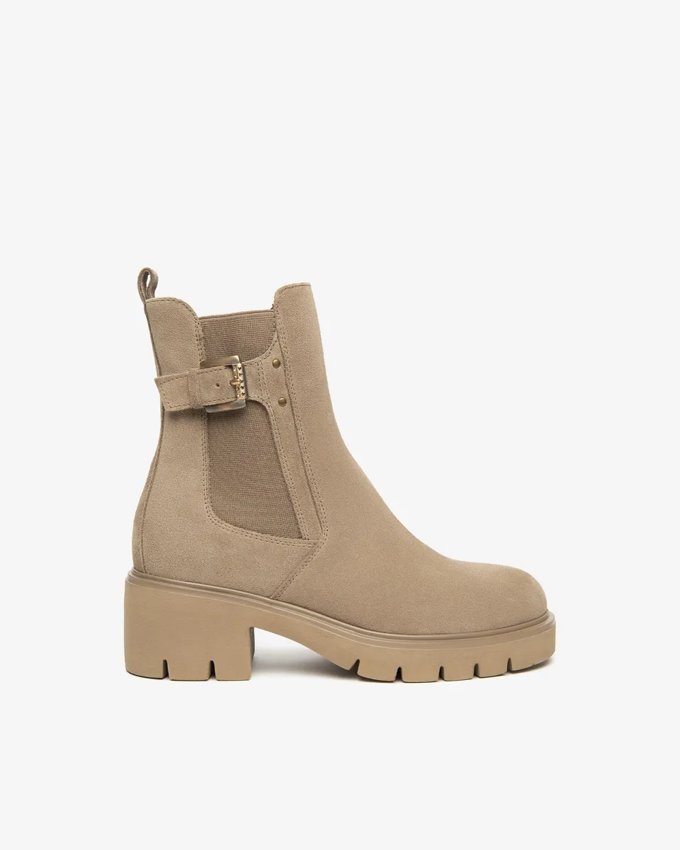 NeroGiardini Bottines Chelsea Cuir Velours Femme DryGo