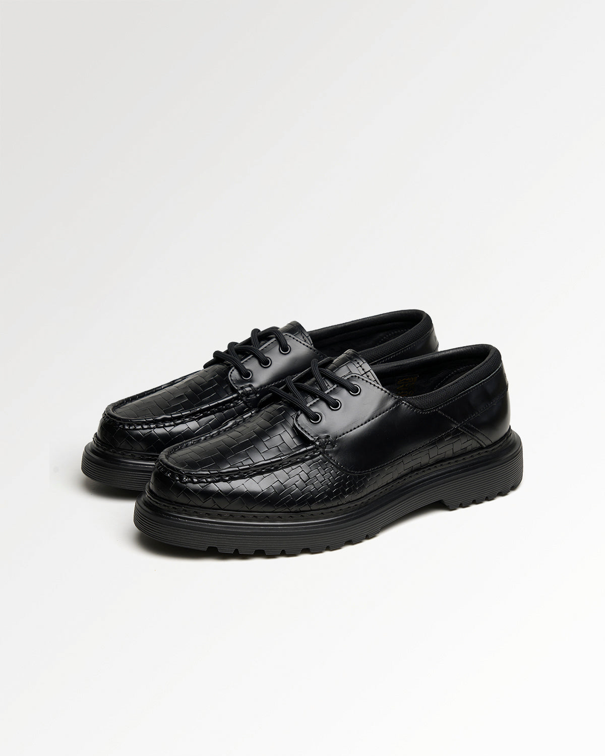 Filling Pieces Sea Tek Woven Twist baskets Black cuir