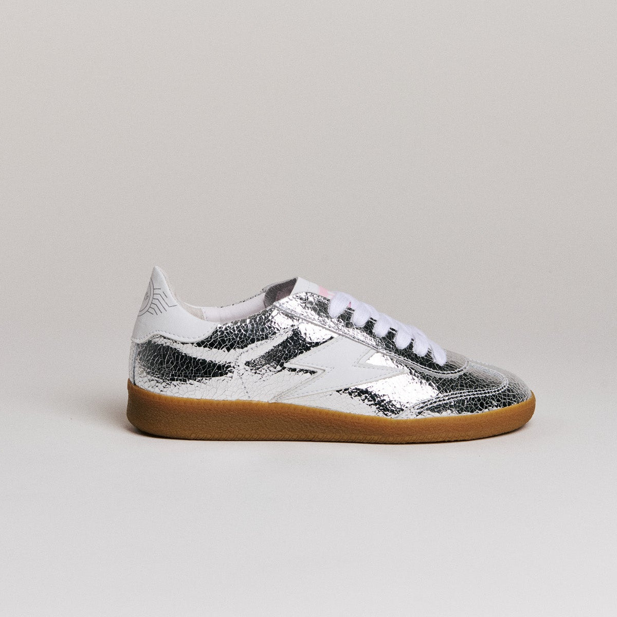 SMR Emily D328 baskets cuir argent crack