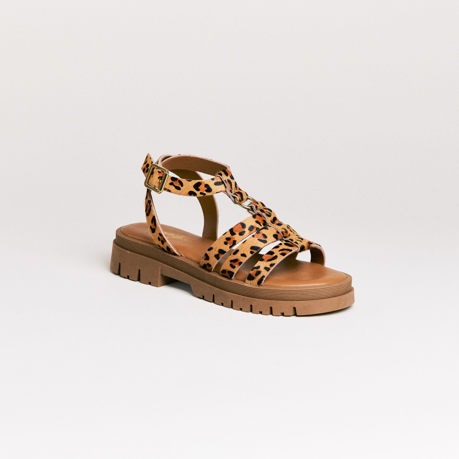 SMR Clara Cavallino sandales léopard cuir 4 cm