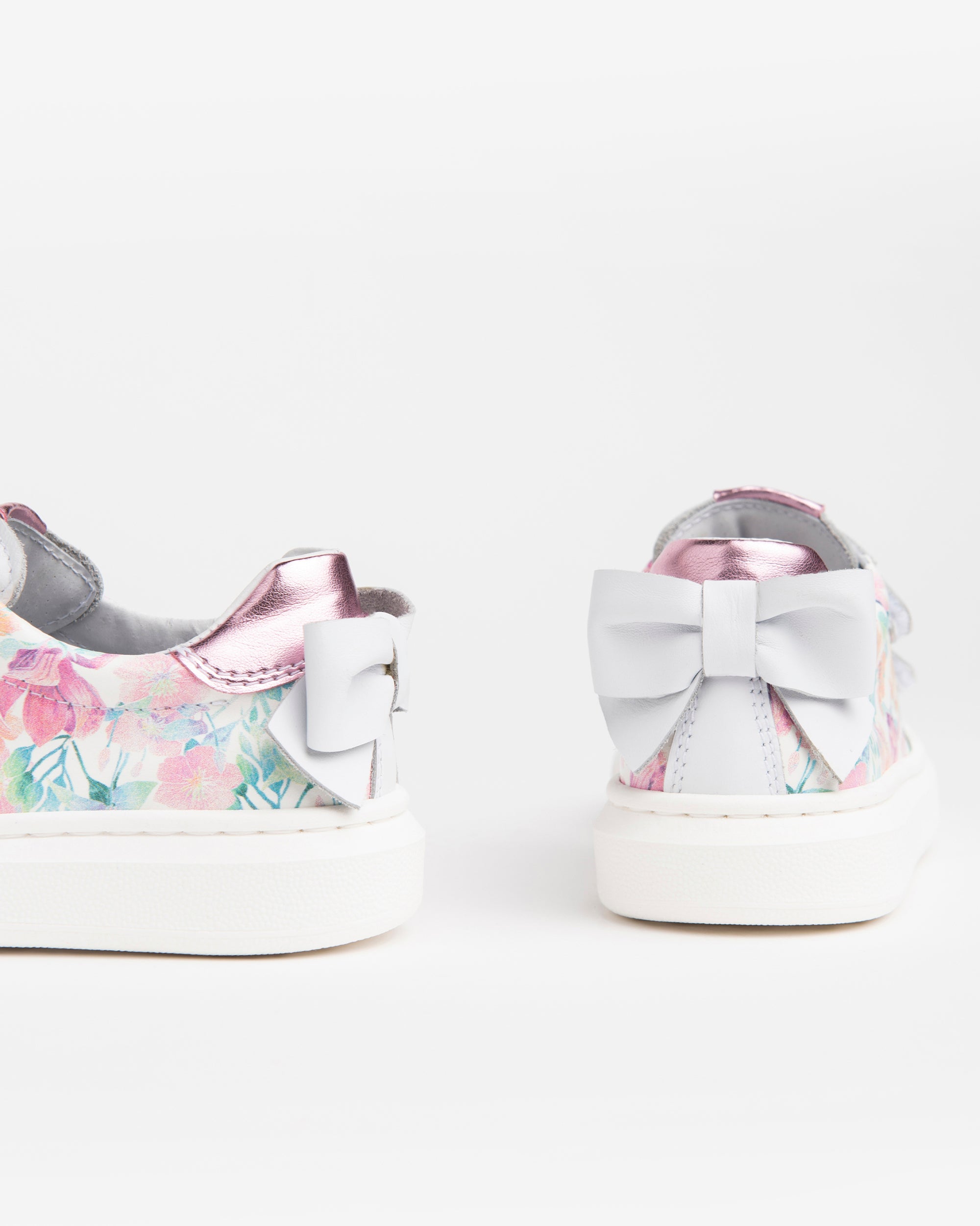 NeroGiardini Sneakers Kids Fille Cuir Lamé Floral Scratch