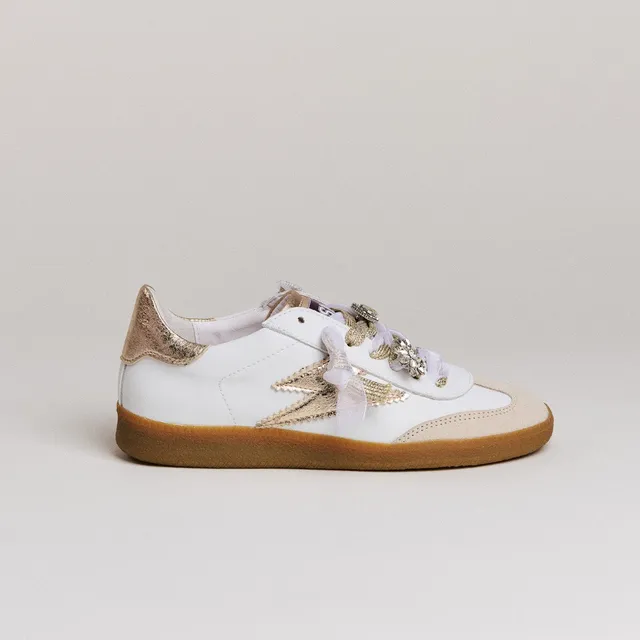 SMR Semerdjian Emily D623 Sneakers Cuir Blanc Or