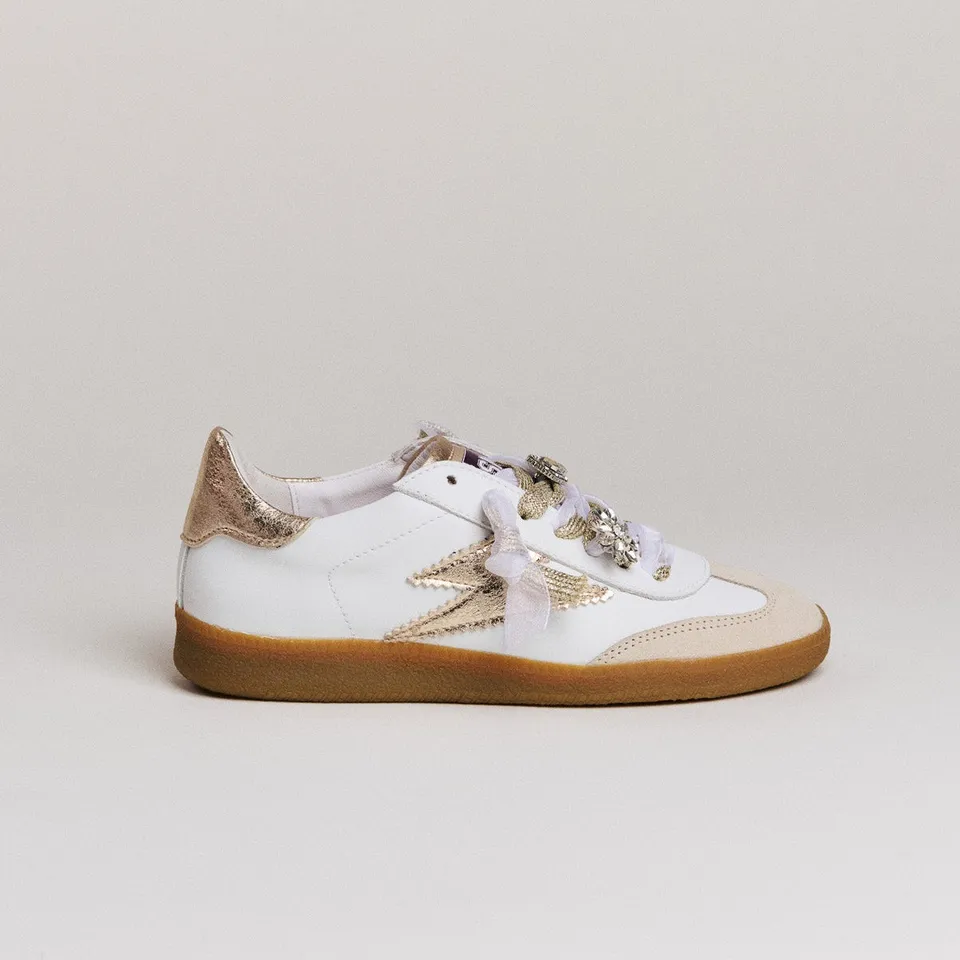 SMR Semerdjian Emily D623 Sneakers Cuir Blanc Or
